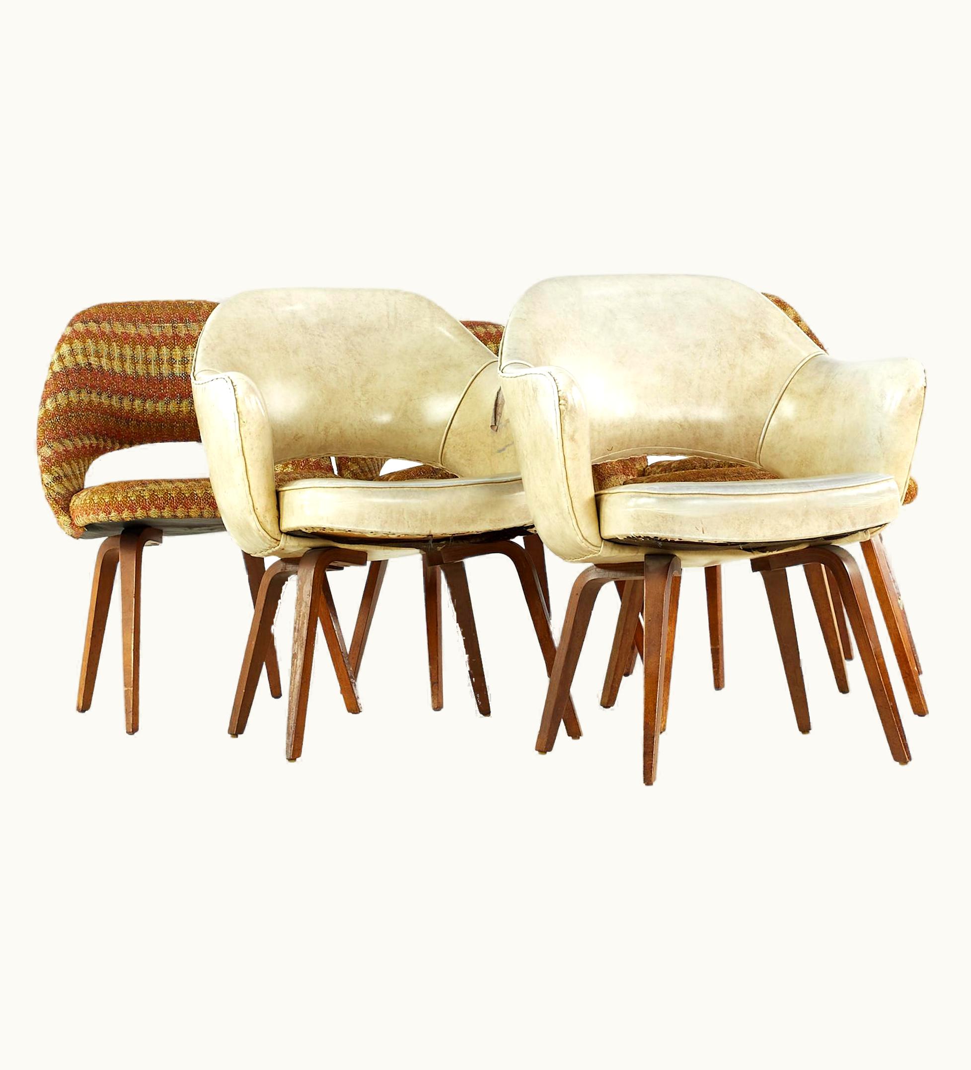 Eero Saarinen Eero Saarinen For Knoll Mid Century Bentwood Executive Dining Chairs, Set Of 6