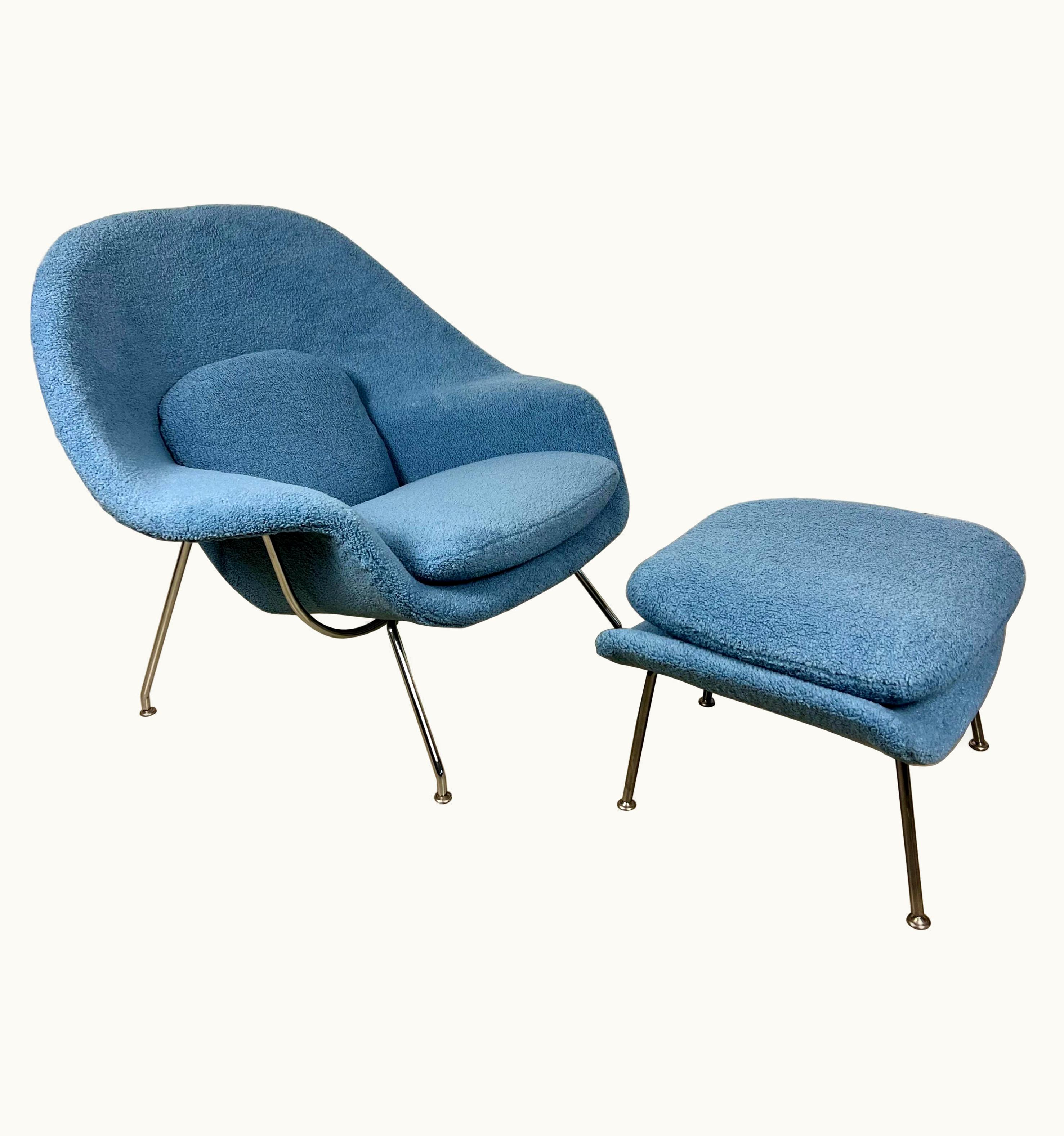 Eero Saarinen Eero Saarinen For Knoll Womb Chair And Ottoman In Nick Cave Shearling