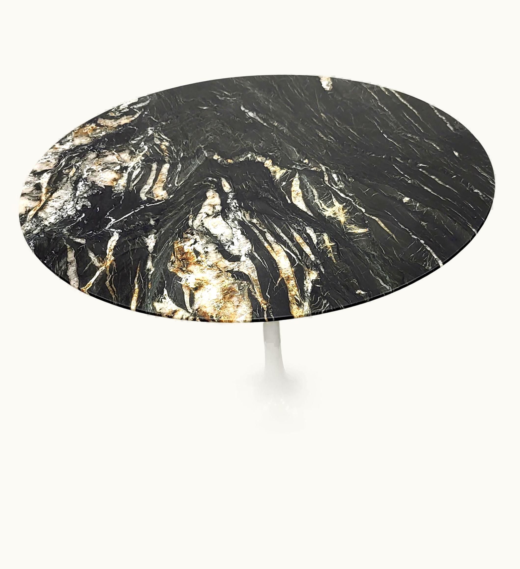 Eero Saarinen Eero Saarinen Knoll Tulip Table, Rare Black Quarzit, 1980s