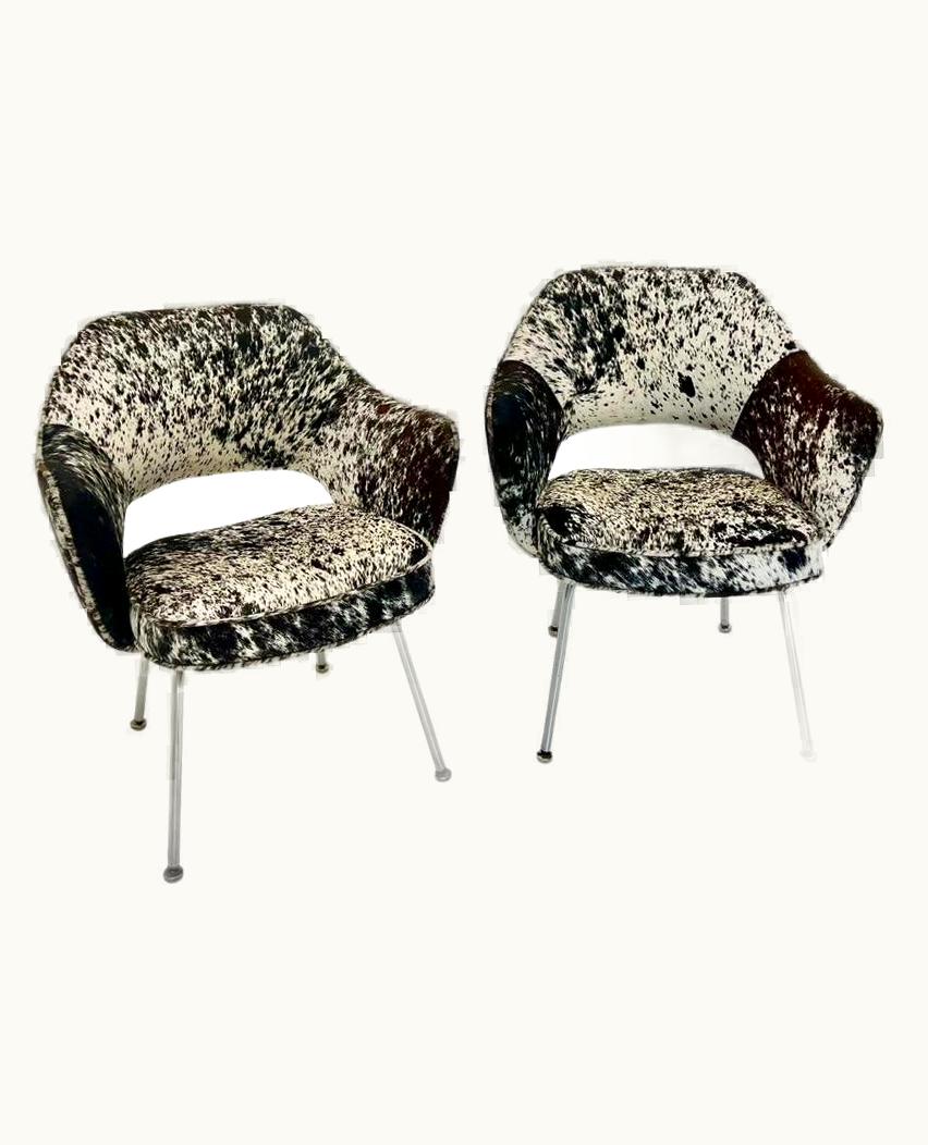 Eero Saarinen Eero Saarinen Eero Sarineen Original Executive Armchairs In South African Cow Hide