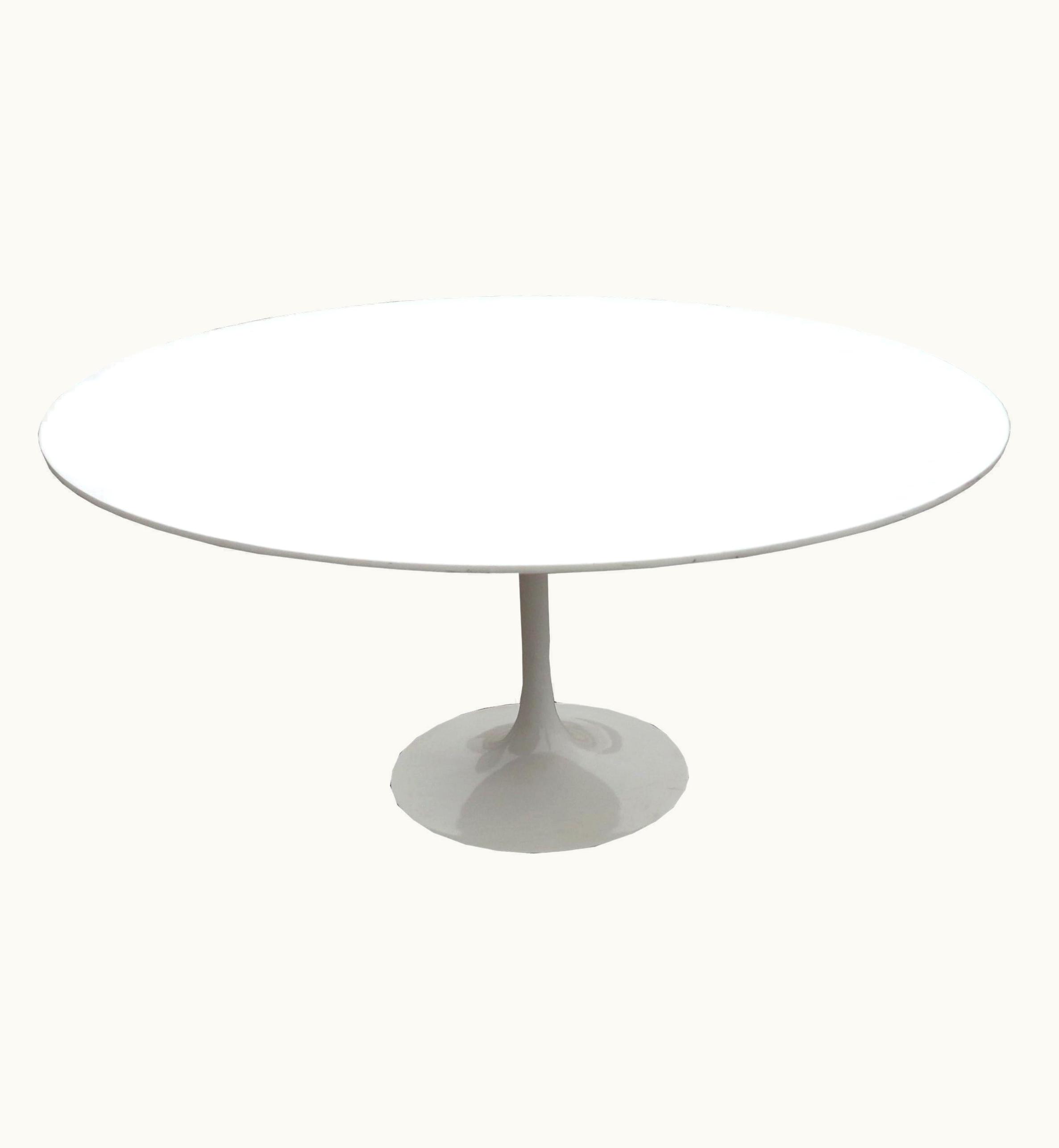 Eero Saarinen Eero Saarinen Knoll Saarinen Table With Custom Ice White Ceramic Top