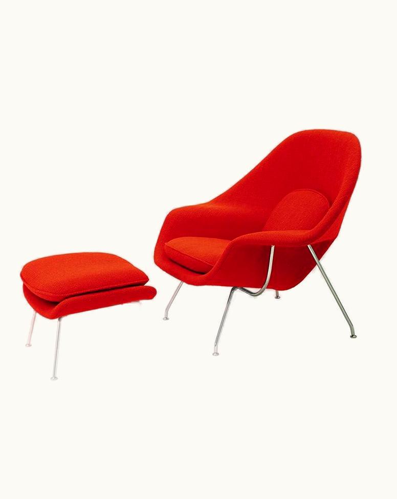 Eero Saarinen Eero Saarinen Womb Chair & Ottoman By Eero Saarinen For Knoll