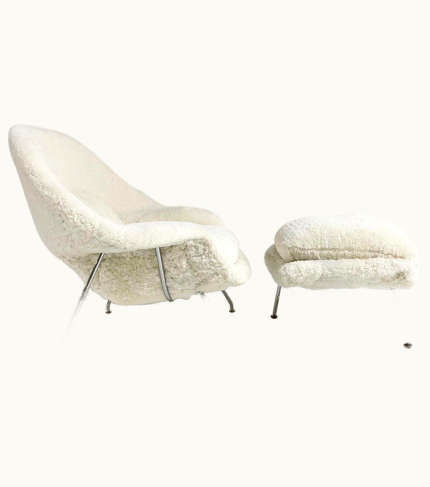 Eero Saarinen Eero Saarinen Forsyth Bespoke Eero Saarinen Womb Chair And Ottoman In Australian Sheepskin