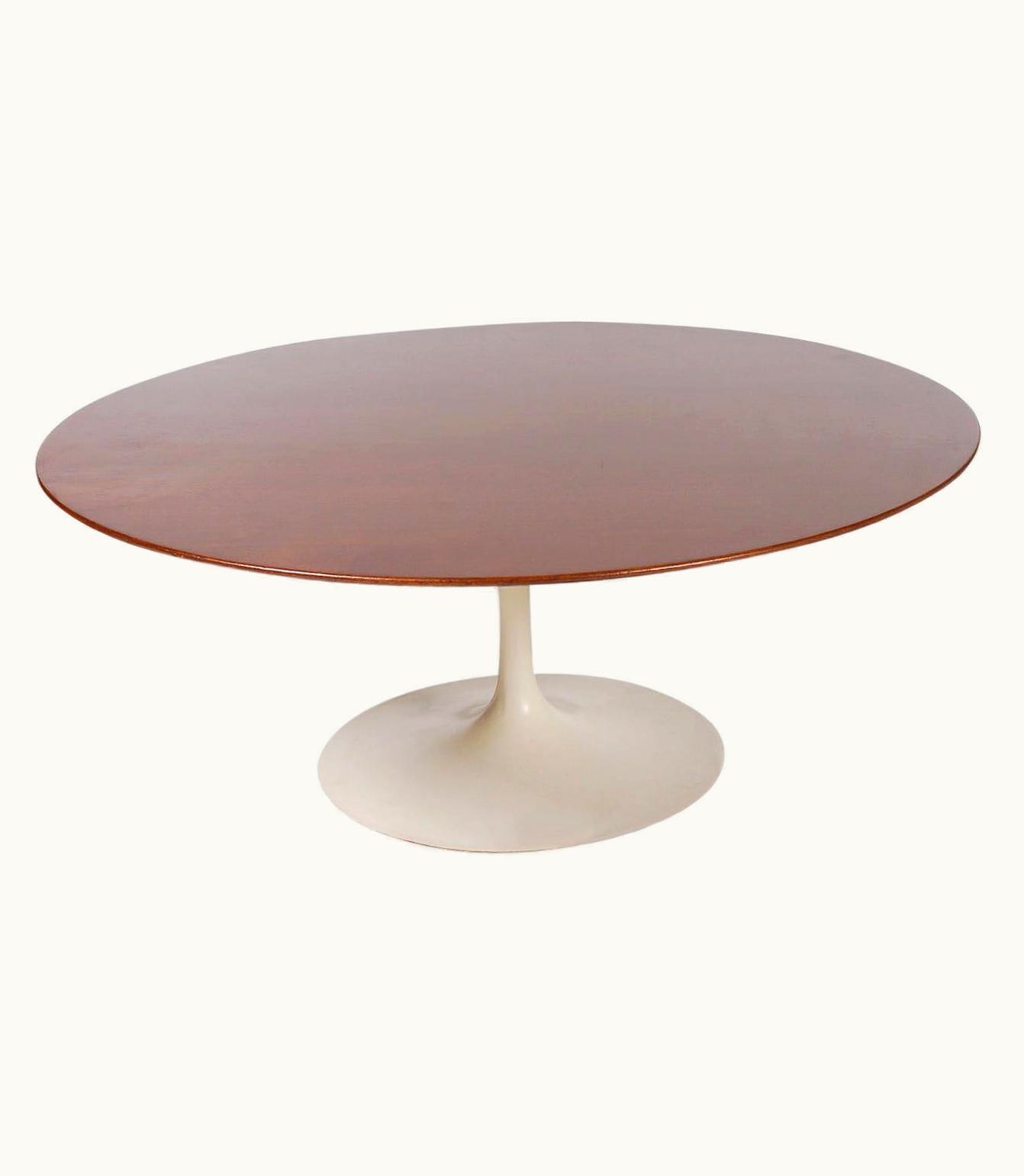 Eero Saarinen Eero Saarinen Mid-Century Modern Eero Saarinen For Knoll Tulip Coffee Table With Walnut Top