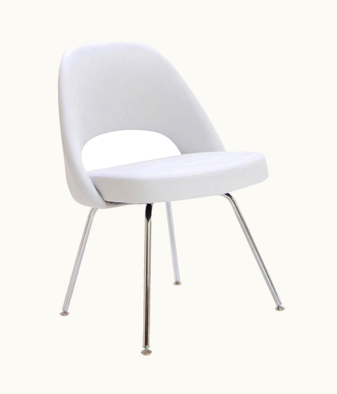 Eero Saarinen Eero Saarinen Executive Armless Chairs In Dove Luxe Suede By Eero Saarinen For Knoll