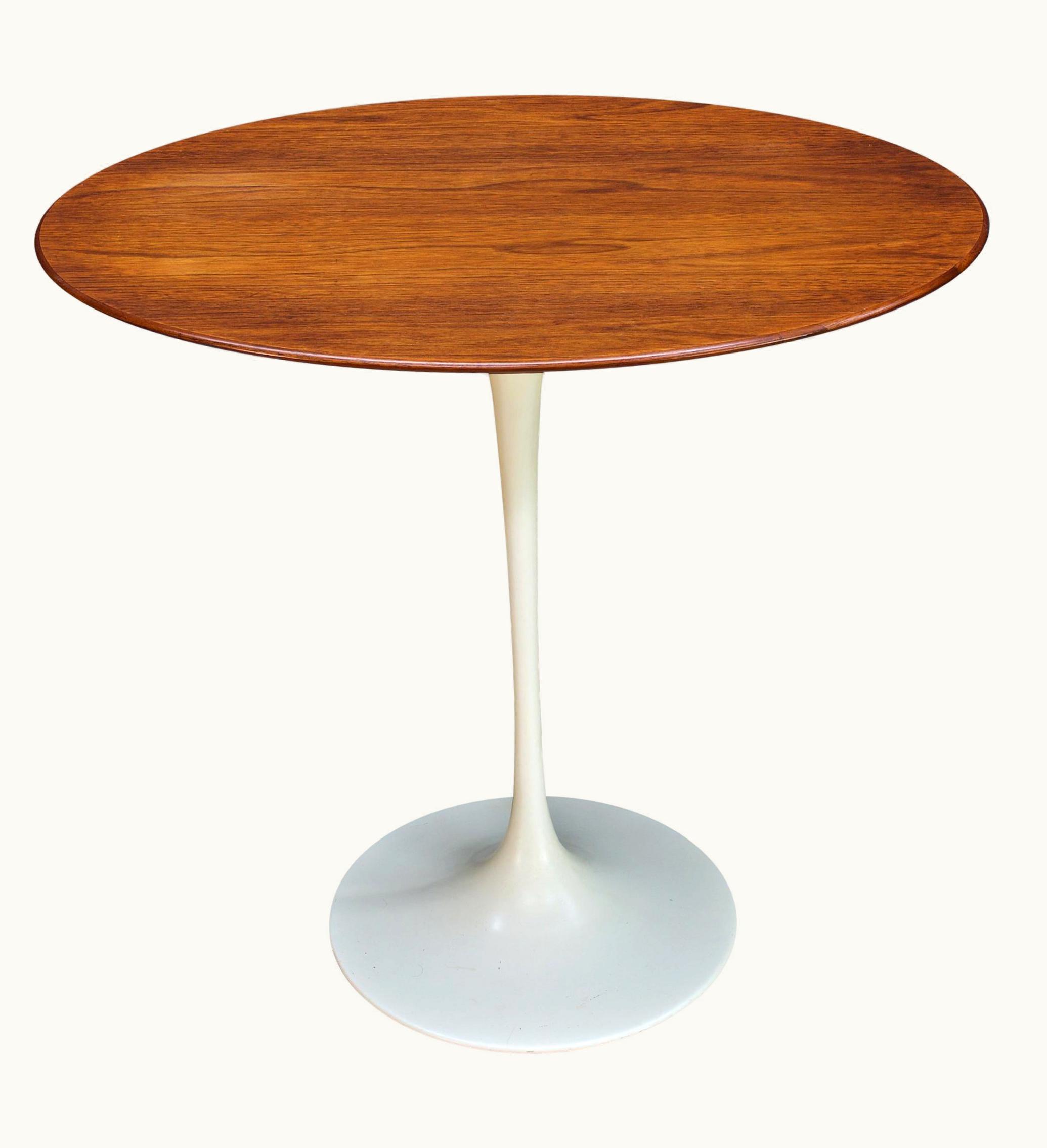 Eero Saarinen Eero Saarinen 1960s CabinModern Oval Walnut Tulip Side Table Eero Saarinen Knoll Elliptical