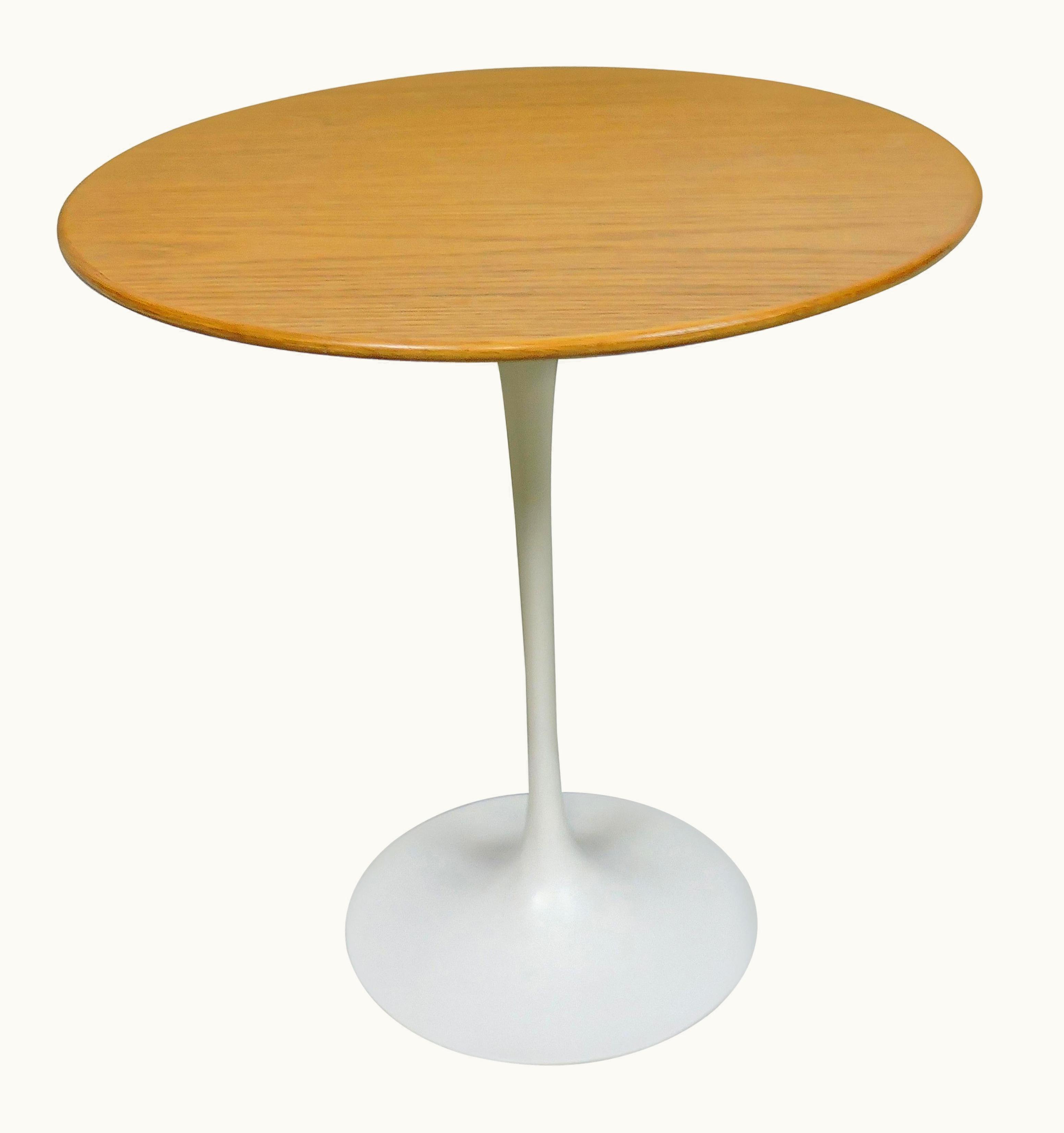 Eero Saarinen Eero Saarinen For Knoll Mid-Century Modern Oak Tulip Pedestal Side Table