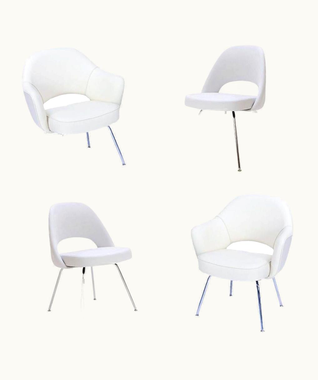 Eero Saarinen Eero Saarinen Knoll Executive Dining Chair/Armchairs With Tubular Legs, Set Of 4