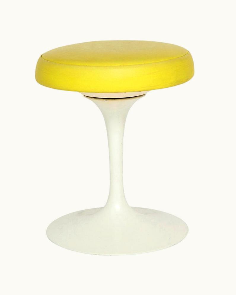 Eero Saarinen Eero Saarinen Knoll Saarinen Stool, Yellow, White, Swivel, Signed