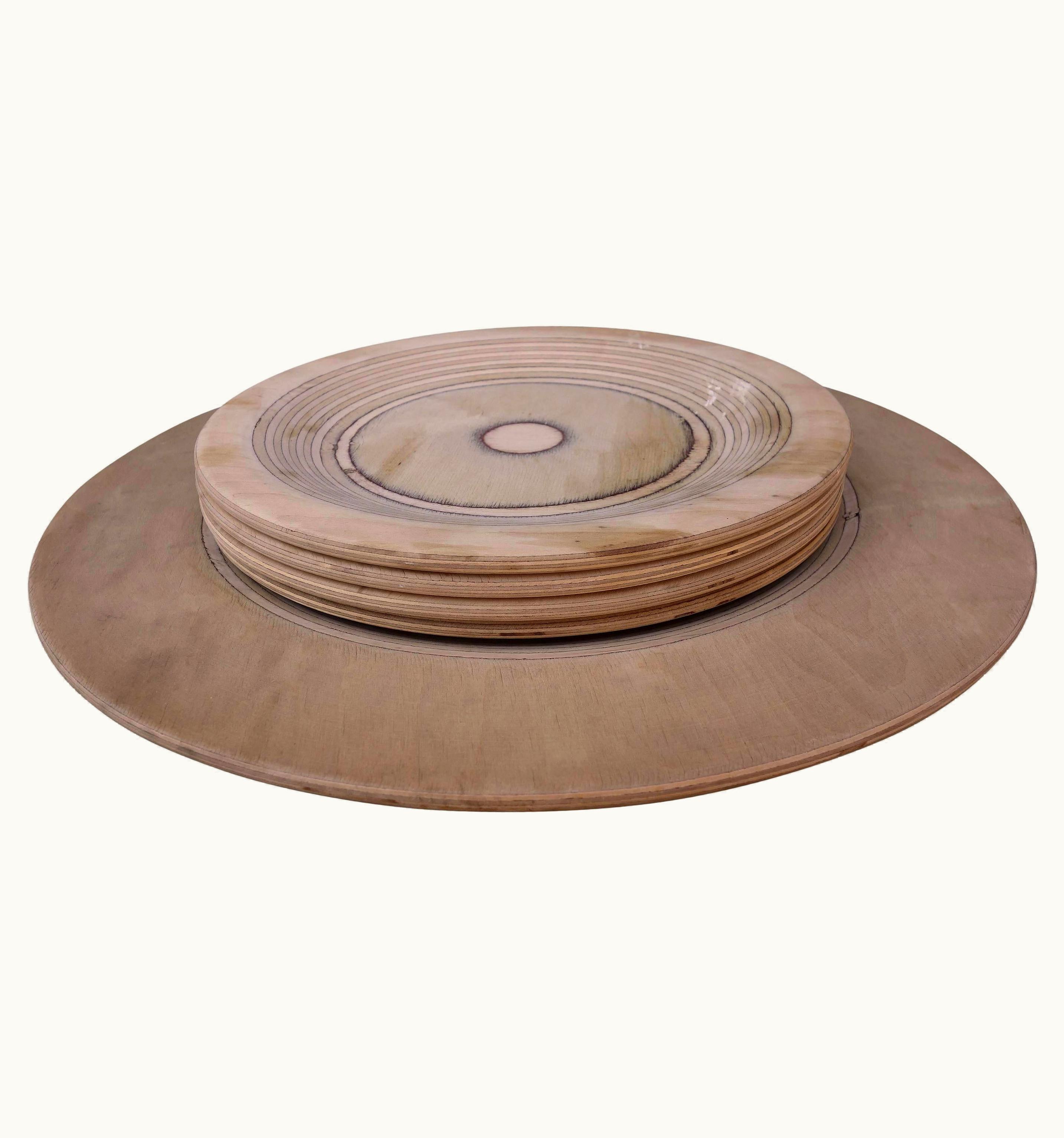 Eero Saarinen Eero Saarinen Mid-Century Saarinen Turned Wood Plates And Charger