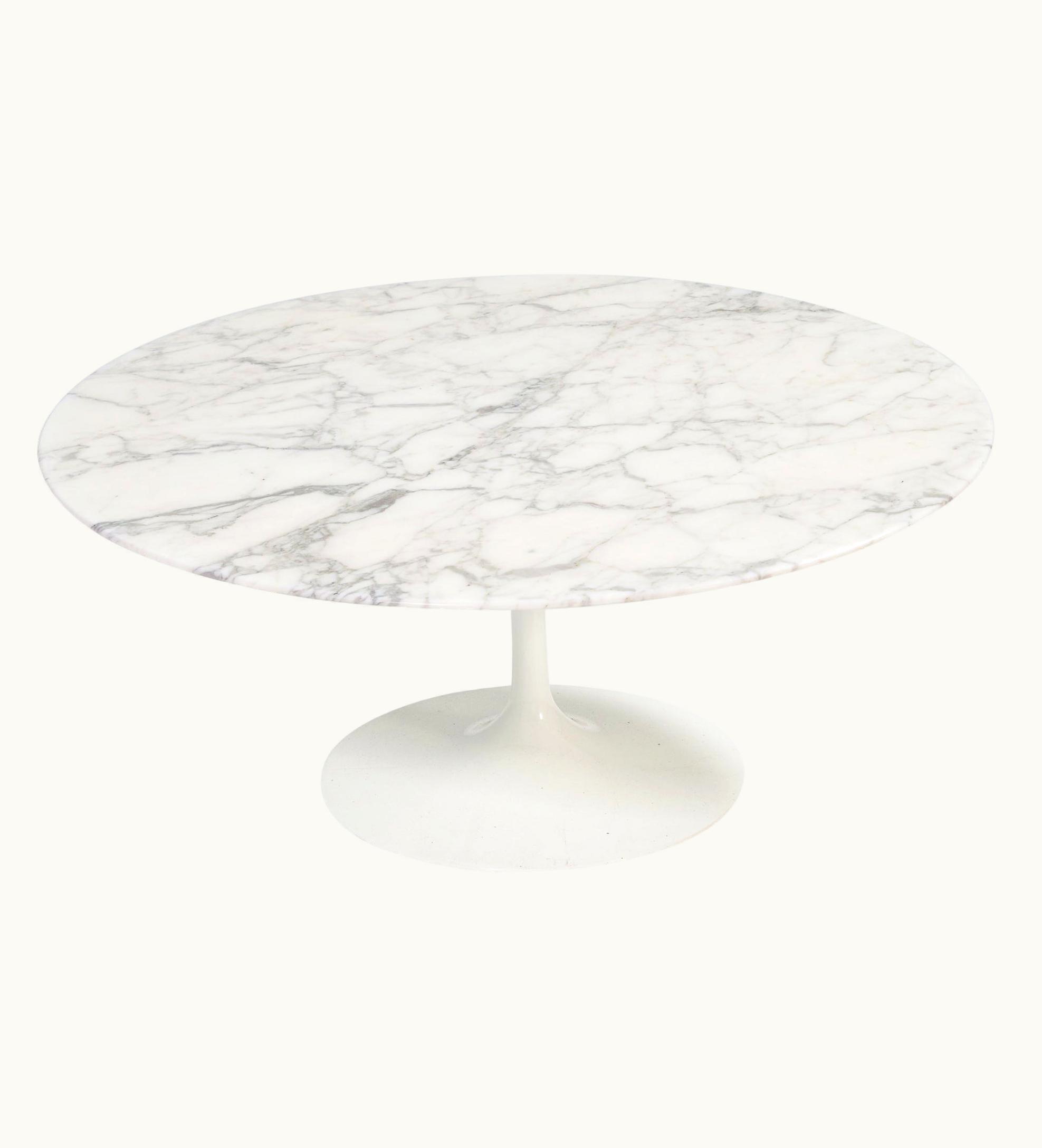 Eero Saarinen Eero Saarinen Knoll By Eero Saarinen Arabescato Marble Round Coffee Table