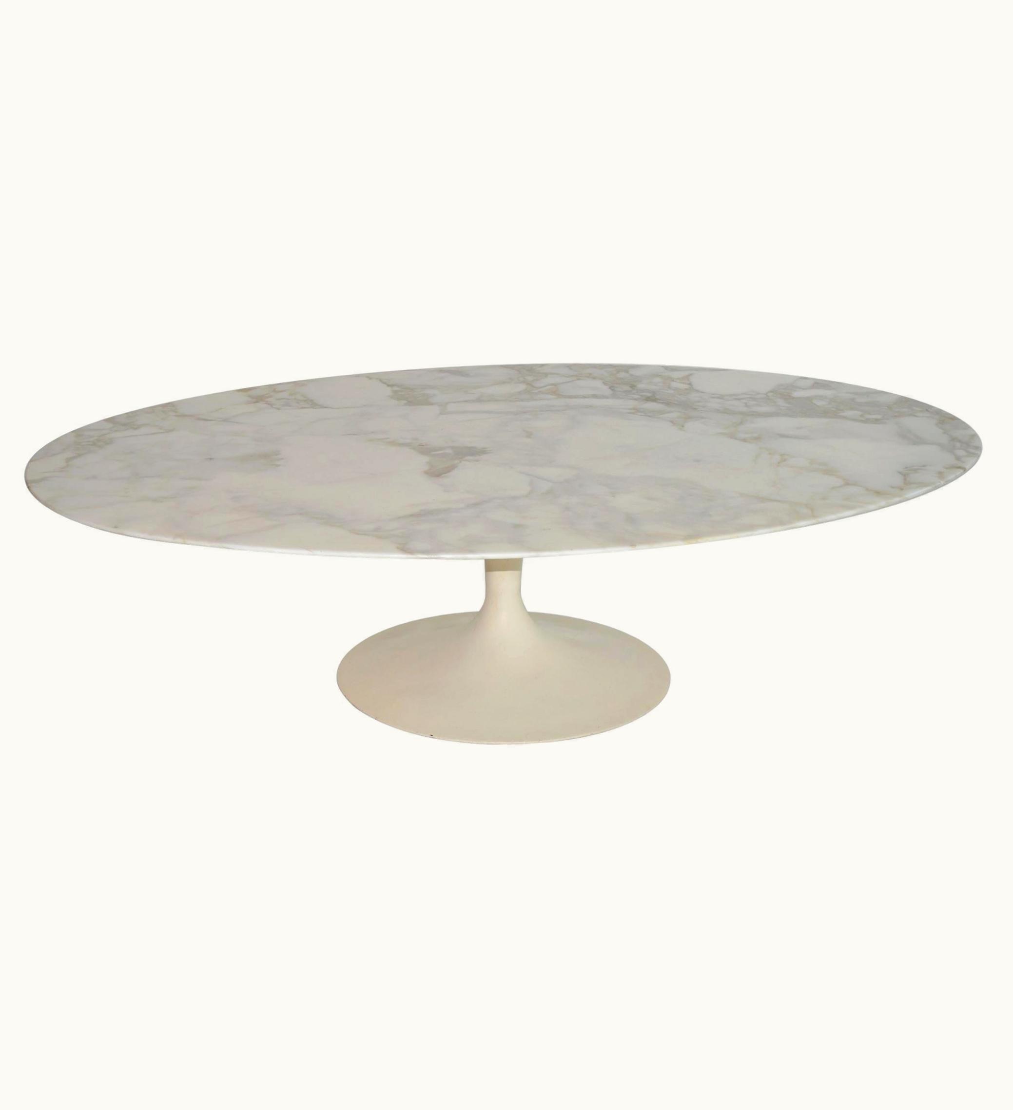Eero Saarinen Eero Saarinen Oval Tulip Coffee Cocktail Table In Marble By Knoll