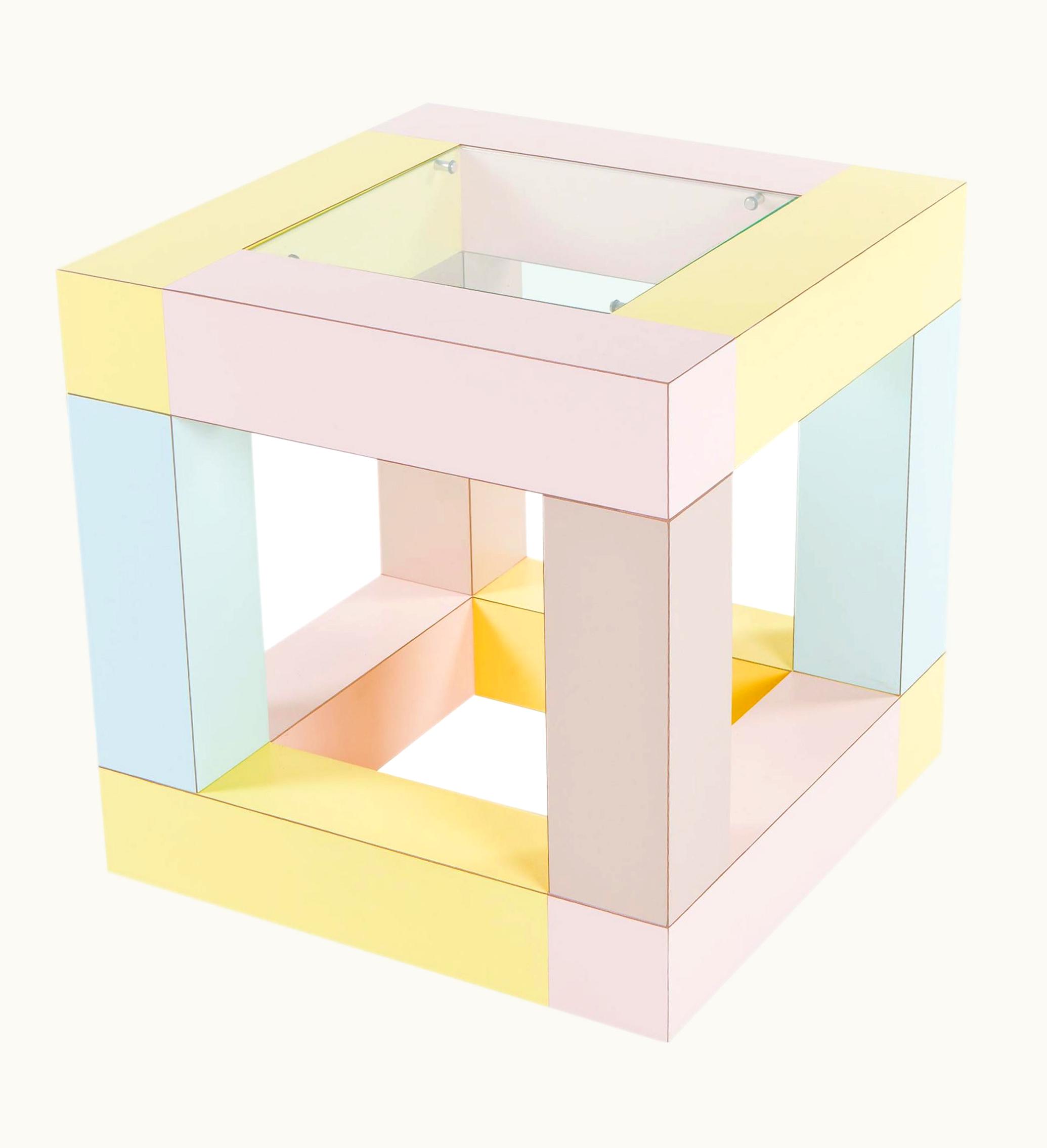 Ettore Sottsass Ettore Sottsass Mimosa End Table With Glass Top, By Ettore Sottsass For Memphis Milano