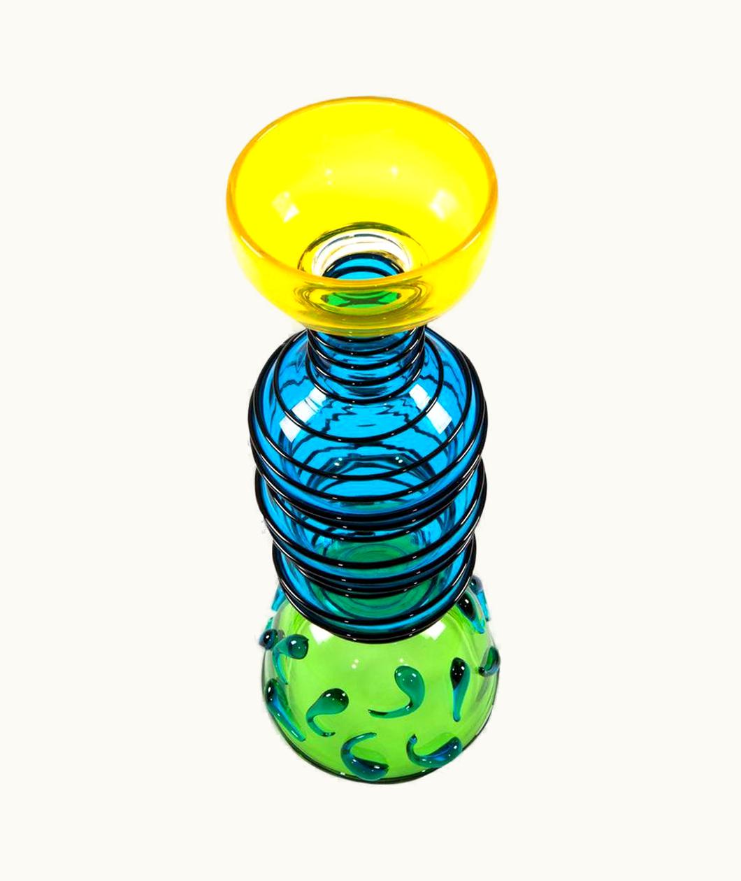 Ettore Sottsass Ettore Sottsass Alioth Glass Vase, By Ettore Sottsass For Memphis Milano Collection