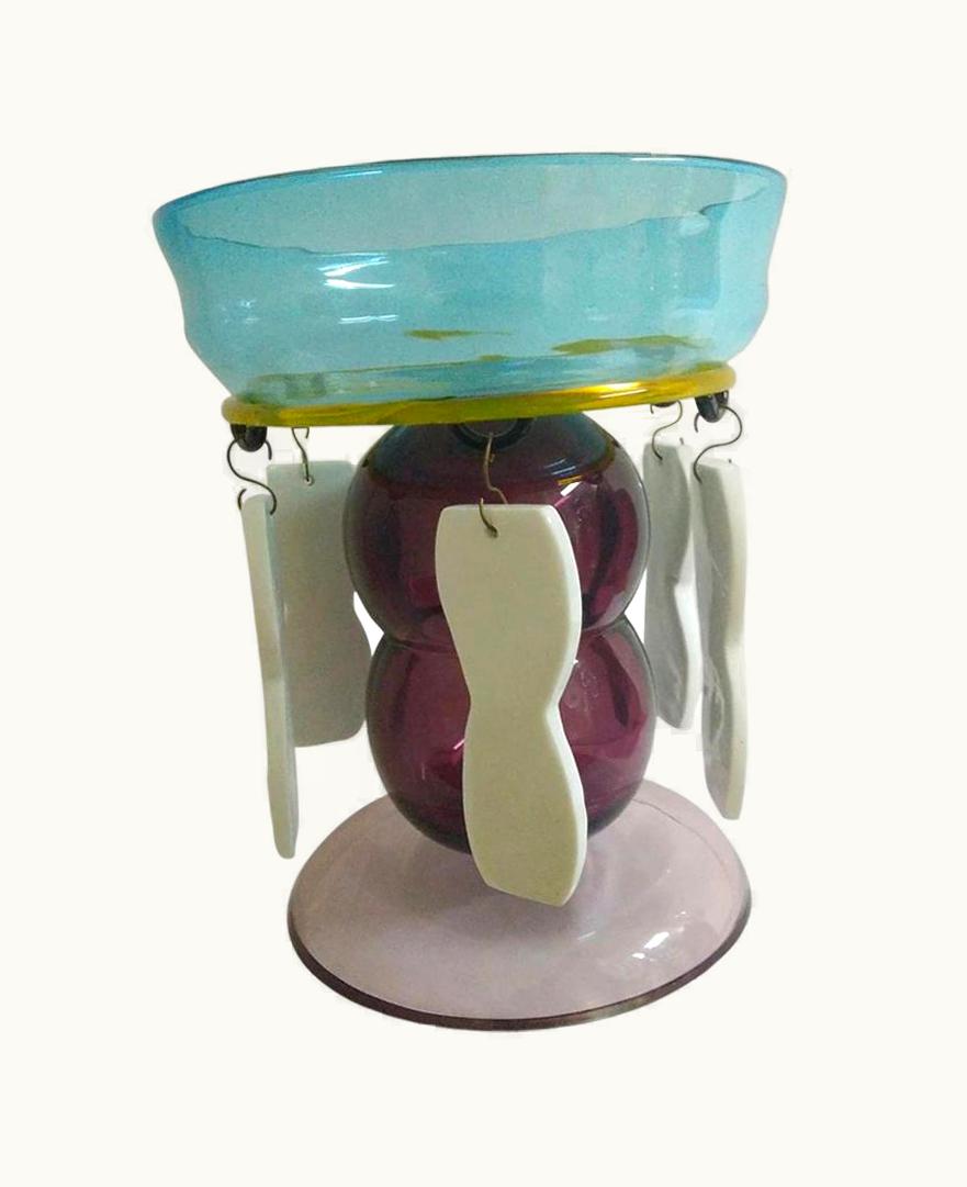 Ettore Sottsass Ettore Sottsass 2 Fililla Glass Vase, By Ettore Sottsass From Memphis Milano