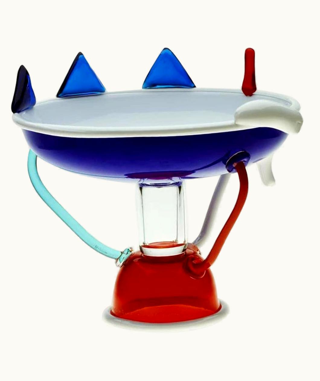 Memphis Group;Ettore Sottsass Memphis Group;Ettore Sottsass Sol Glass Fruit Bowl, By Ettore Sottsass From Memphis Milano