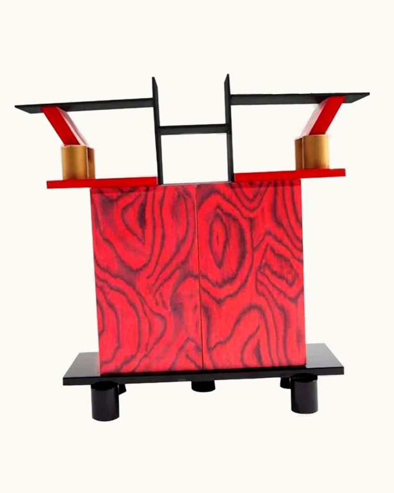 Ettore Sottsass Ettore Sottsass Freemont Gilded Wood Console, By Ettore Sottsass For Memphis Milano Collection
