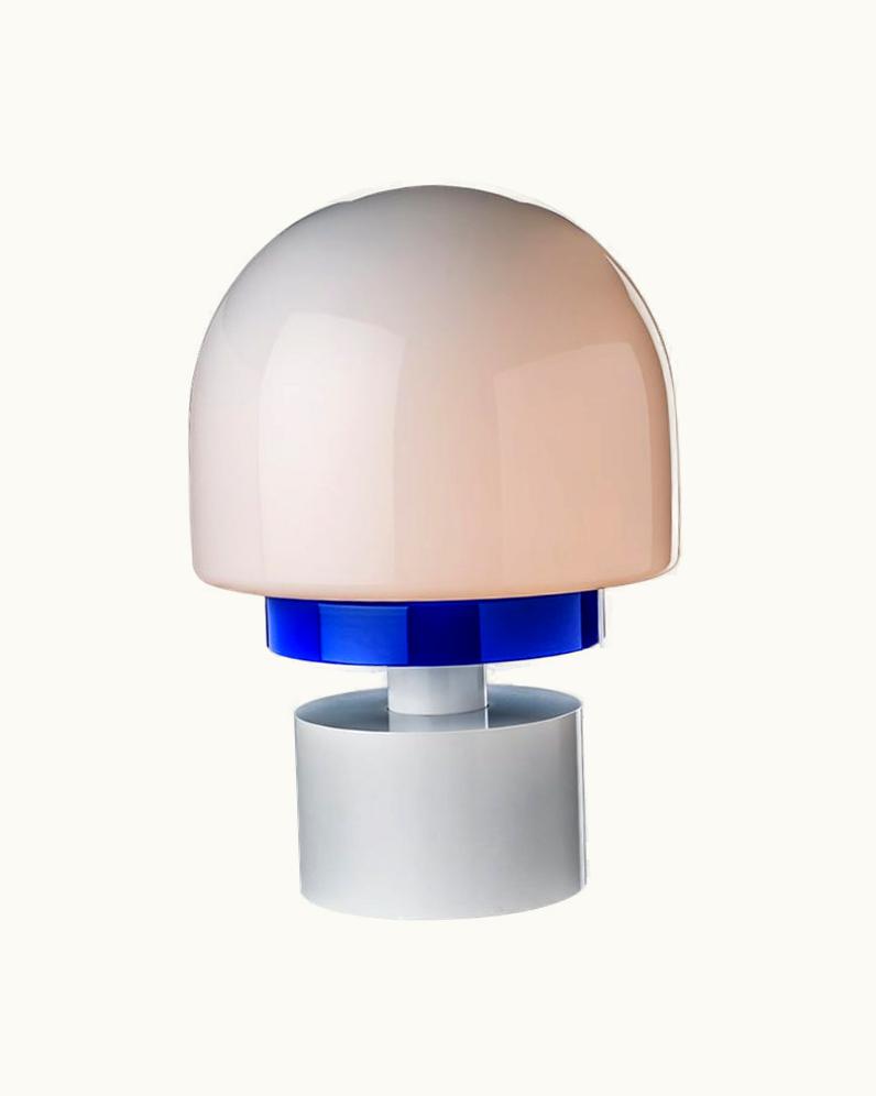 Ettore Sottsass Ettore Sottsass 21st Century Ettore Sottsass Darpanah Table Lamp In LightPink/MilkWhite/Sapphire
