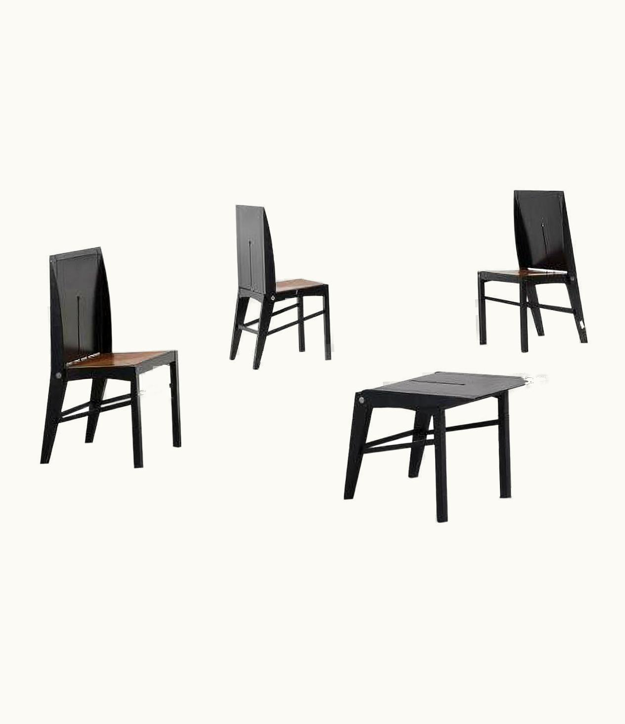 Ettore Sottsass Ettore Sottsass Set Of 4 Laurelia Chairs From Salmistrao