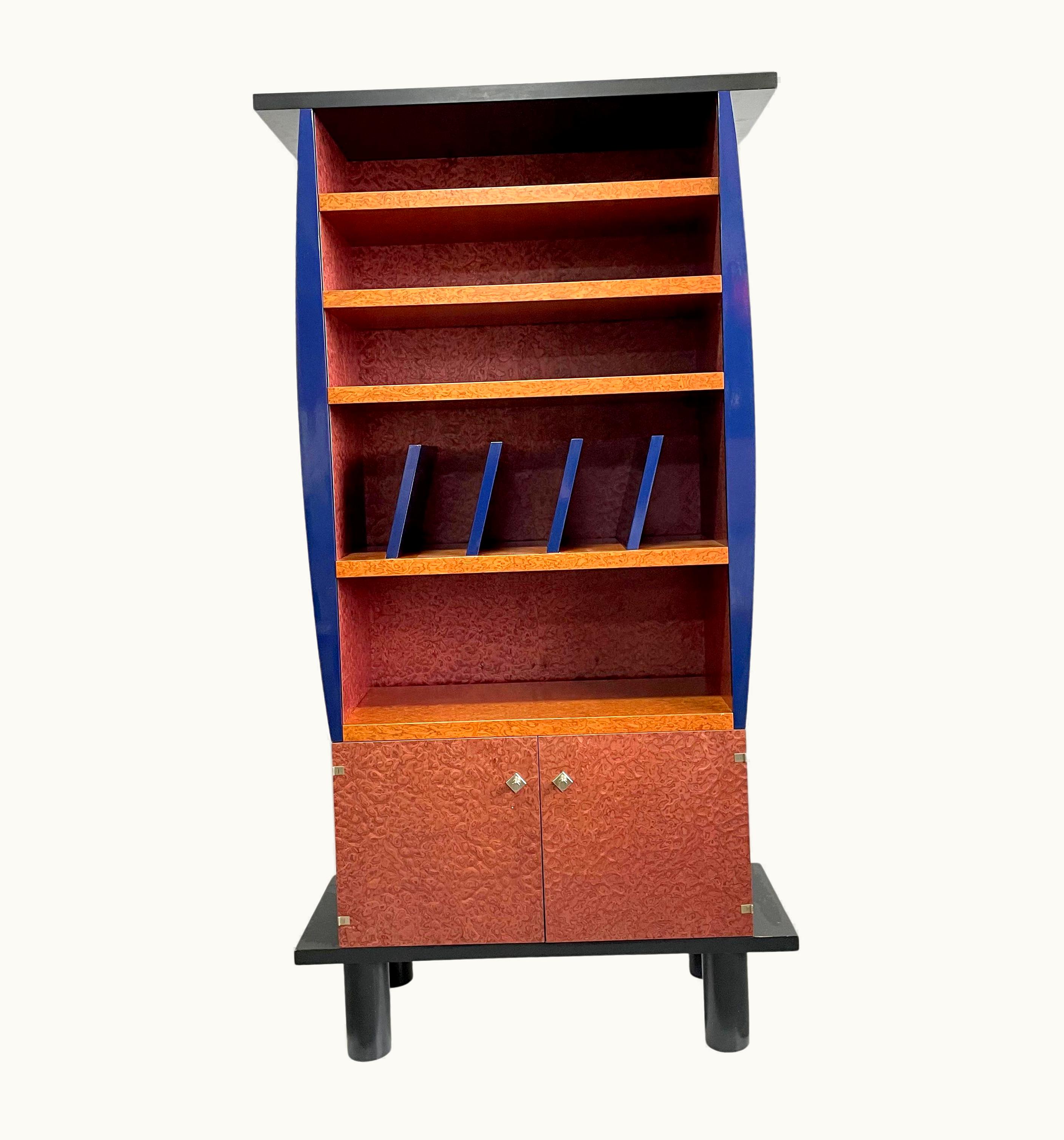 Marco Zanini;Ettore Sottsass Marco Zanini;Ettore Sottsass Bookcase Cabinet Donau, Ettore Sottsass & Marco Zanini For Franz Leitner, 1980s