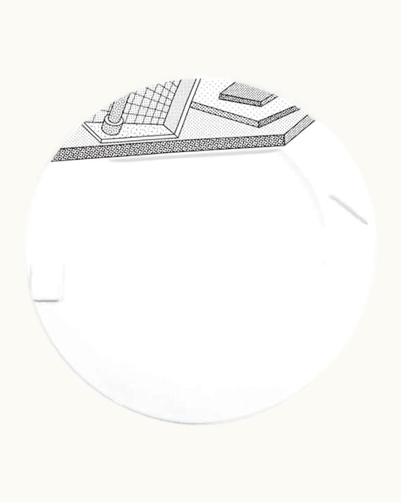 Ettore Sottsass Ettore Sottsass Lettuce White Ceramic Dinner Plate, By Ettore Sottsass From Memphis Milano