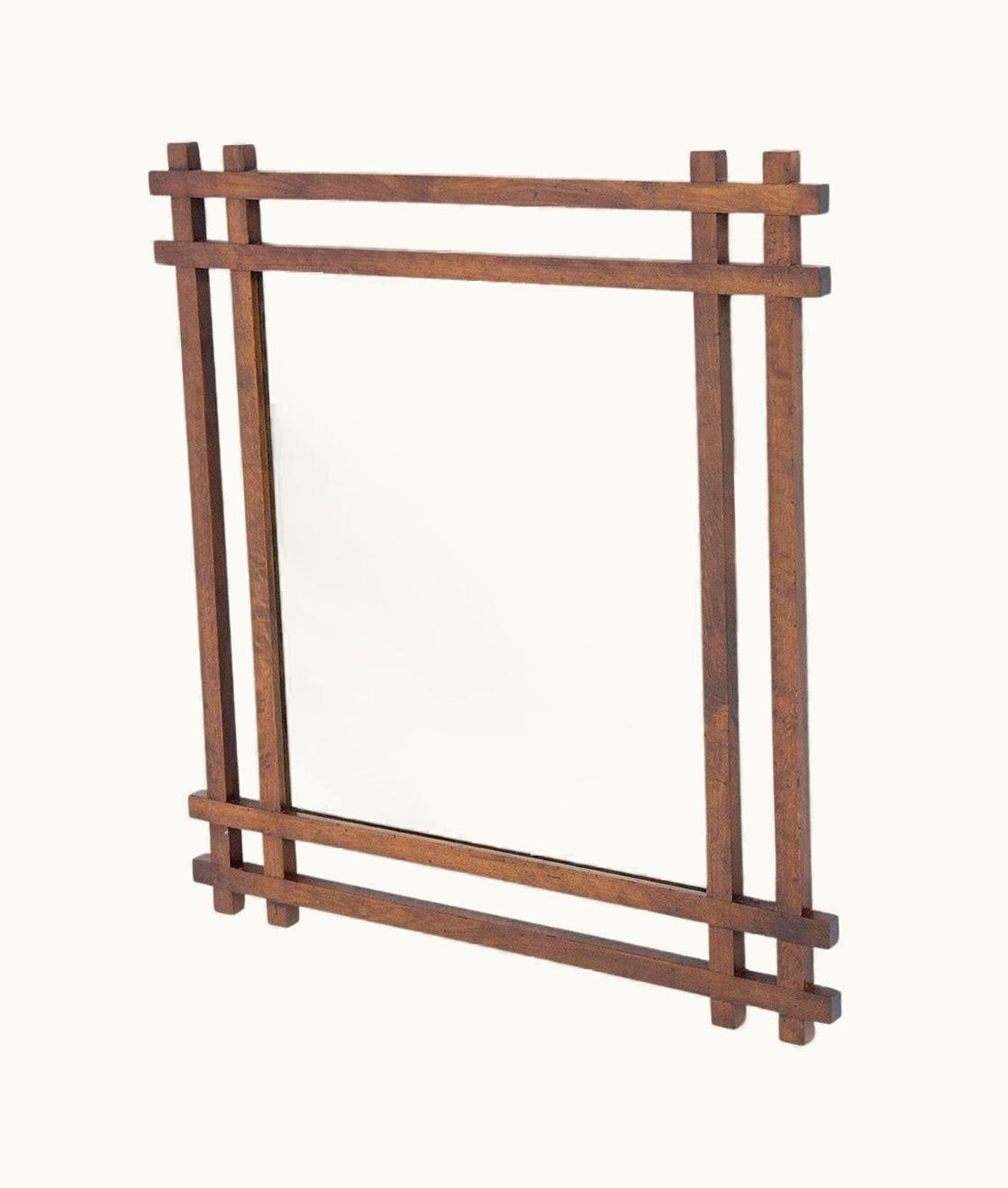 Ettore Sottsass Ettore Sottsass By Wall Mirror In Geometric Wood