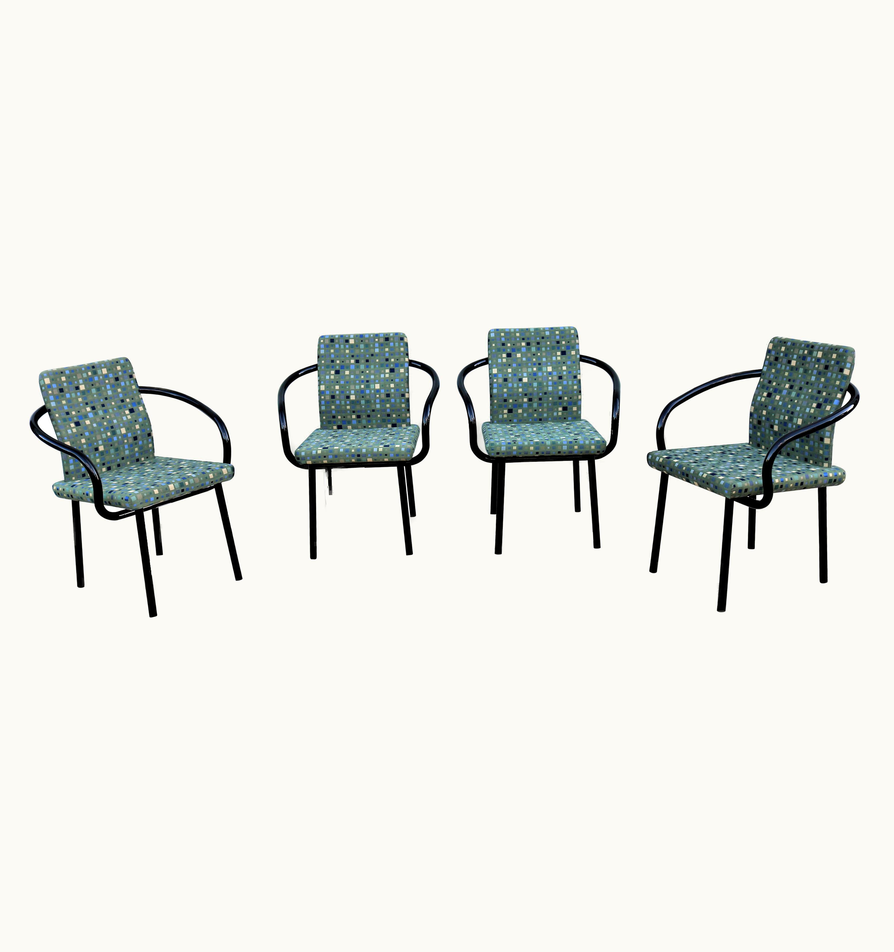 Ettore Sottsass Ettore Sottsass Postmodern Memphis 1986 Ettore Sottsass For Knoll Mandarin Chairs, Set Of 4