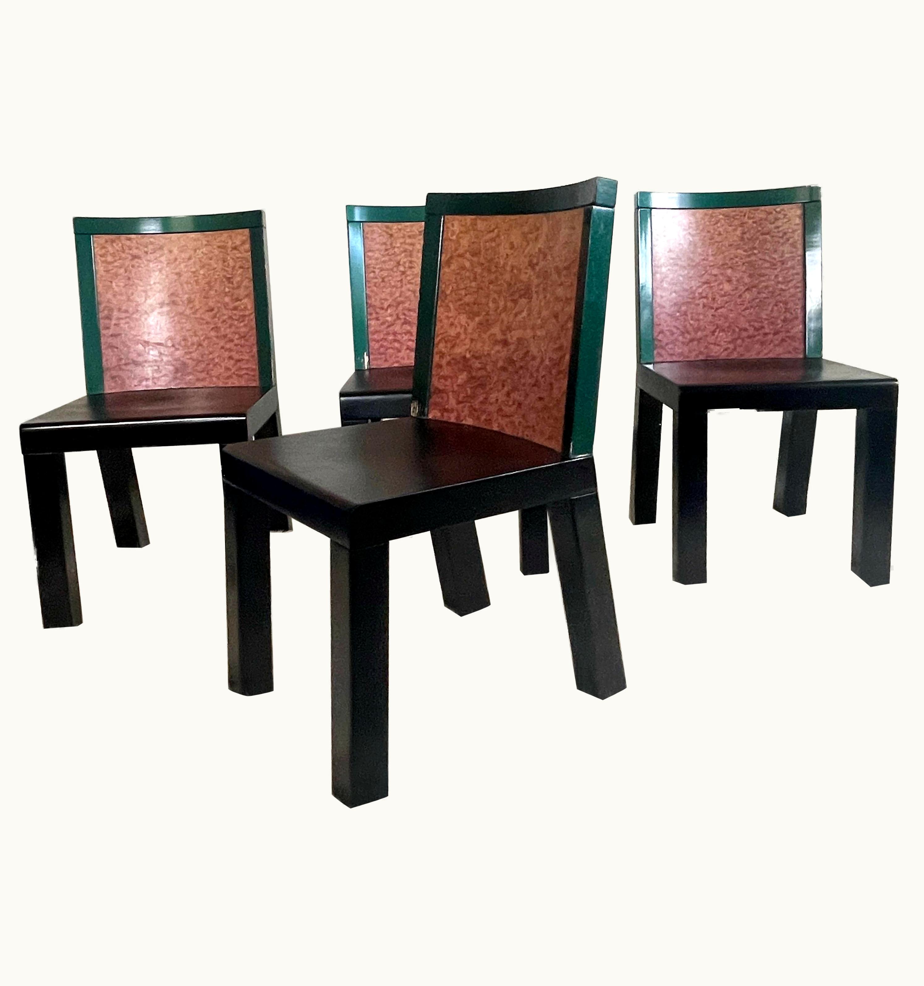 Ettore Sottsass Ettore Sottsass Set Of Four "Donau" Dining Chairs By Ettore Sottsass And Marco Zanini