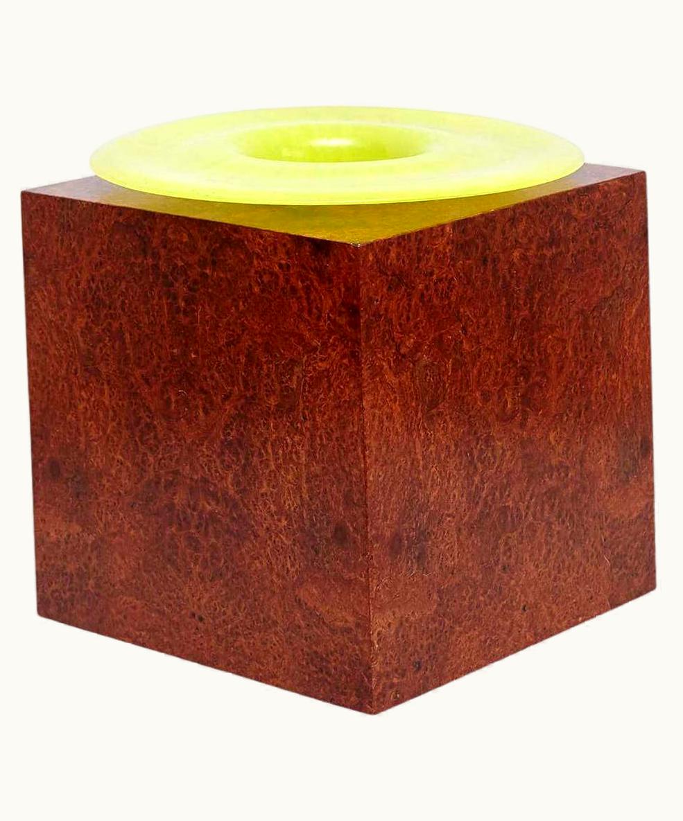 Ettore Sottsass Ettore Sottsass H Limited Edition Vase In Wood And Murano Glass For Flowers