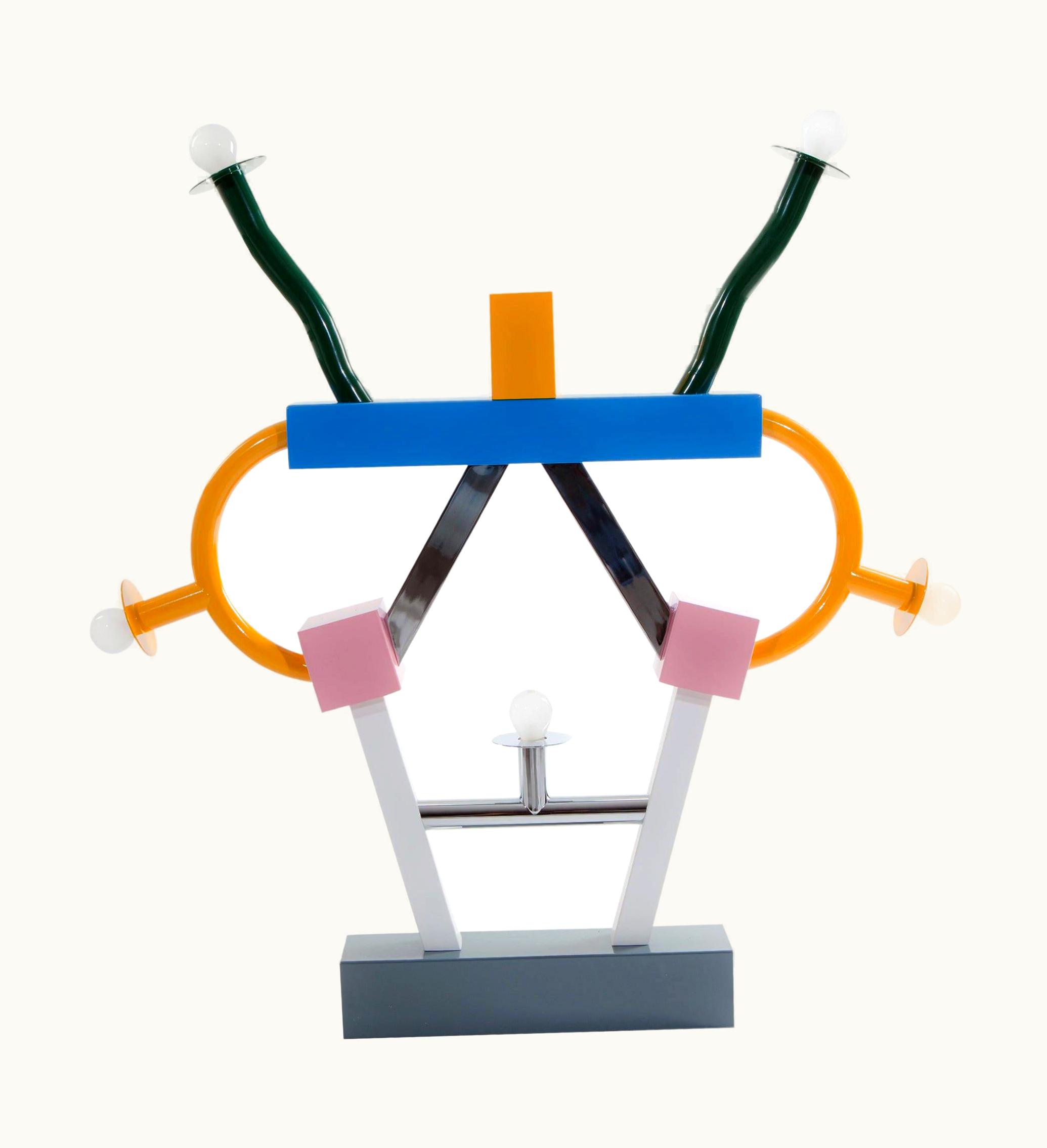 Ettore Sottsass Ettore Sottsass Ashoka Metal Table Lamp 'EU' 220 Volts, By Ettore Sottsass For Memphis Milano