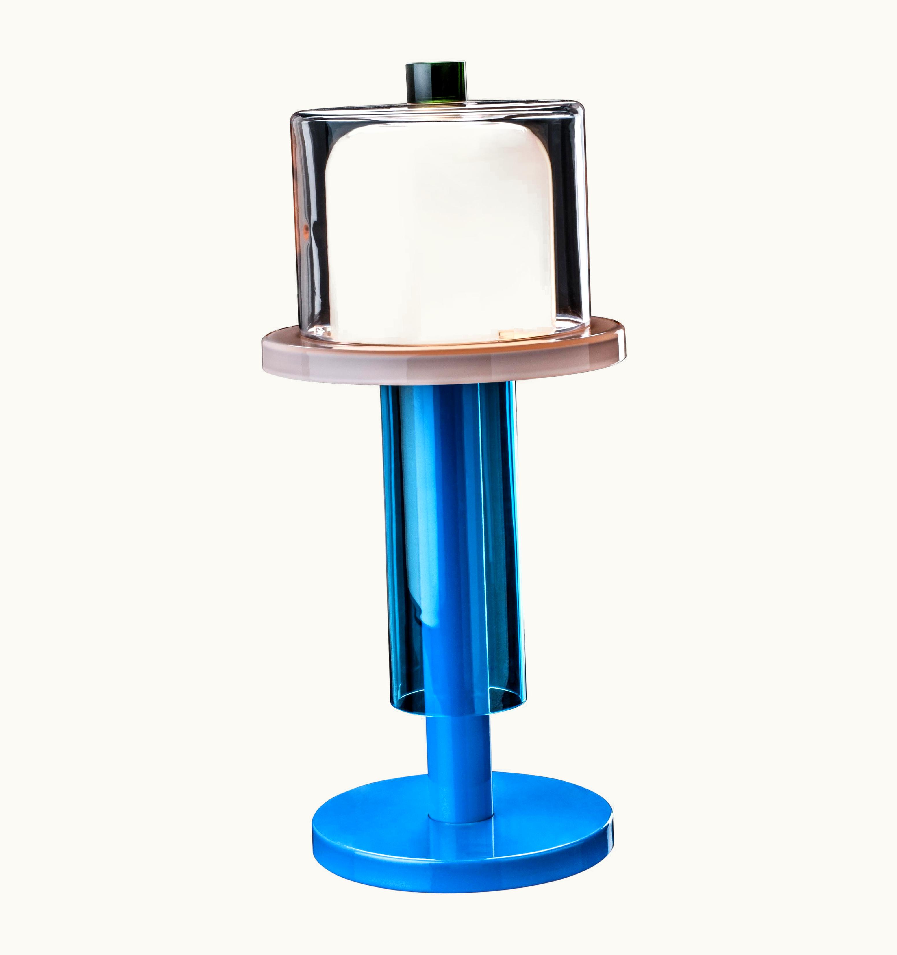 Ettore Sottsass Ettore Sottsass Venini Bhusanam Table Lamp In Aquamarine By Ettore Sottsass