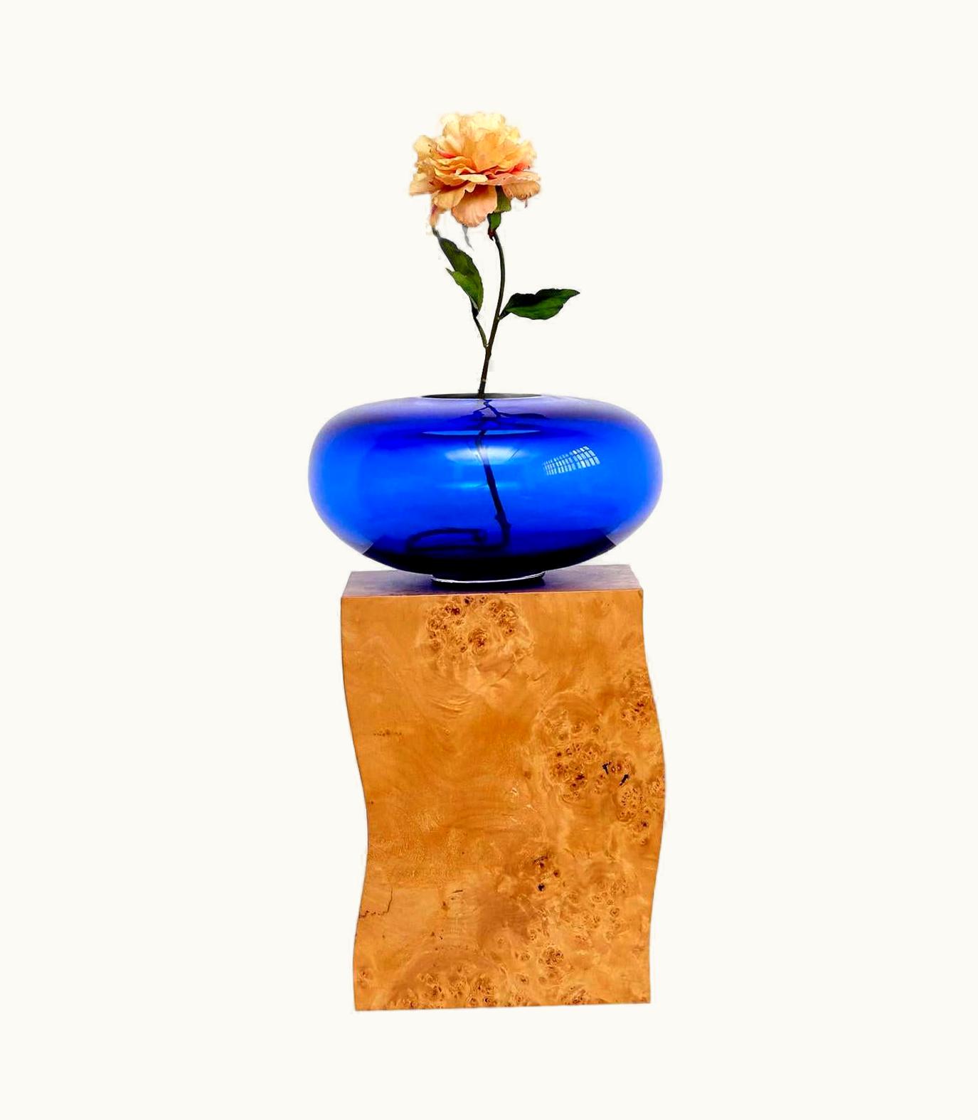 Ettore Sottsass Ettore Sottsass Q Limited Edition Vase In Wood And Murano Glass For Flowers