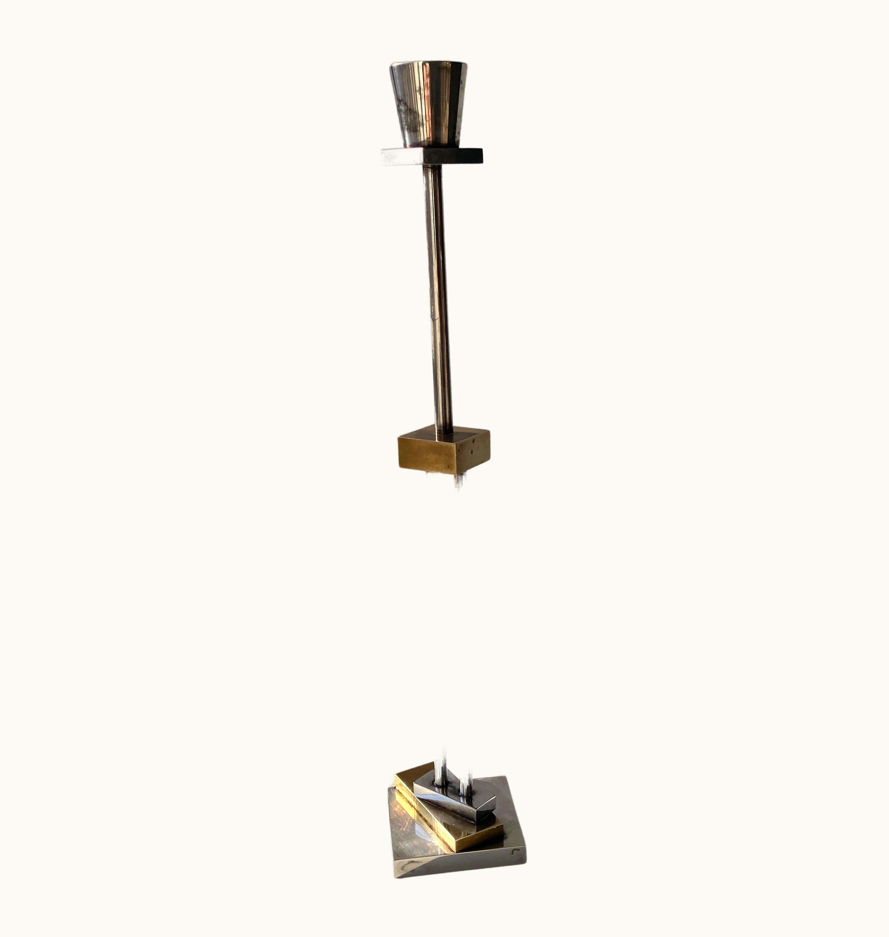 Ettore Sottsass Ettore Sottsass Candelstick / Candle Holder, Silver Plate For Swid Powell