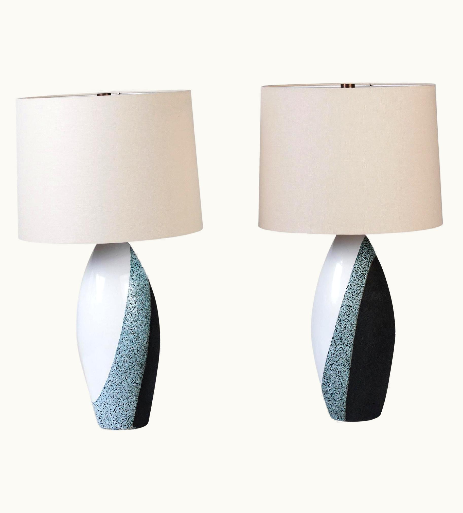 Ettore Sottsass Ettore Sottsass Pair Of Ettore Sottsass For Bitossi Glazed Ceramic Lamps