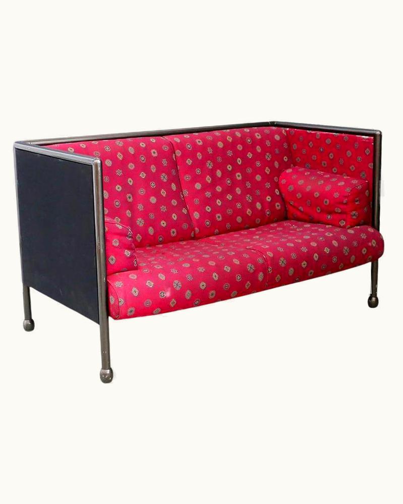 Ettore Sottsass Ettore Sottsass For Cassina Postmodern Sofa Model Danube In Red Fabric