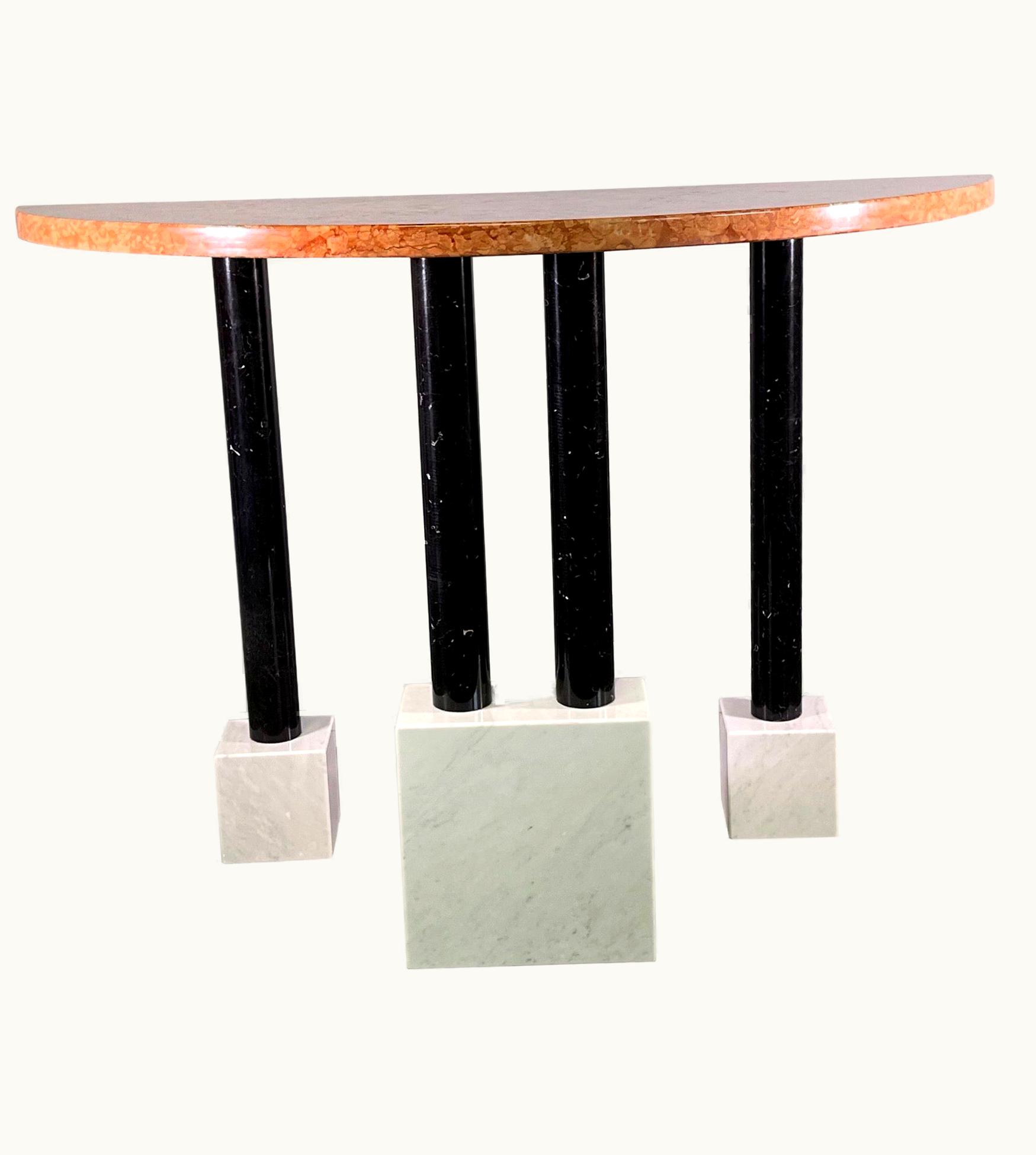 Ettore Sottsass Ettore Sottsass Vintage Console Marble Ettore Sottsass For Ultima Edizione, Italy, 1980s