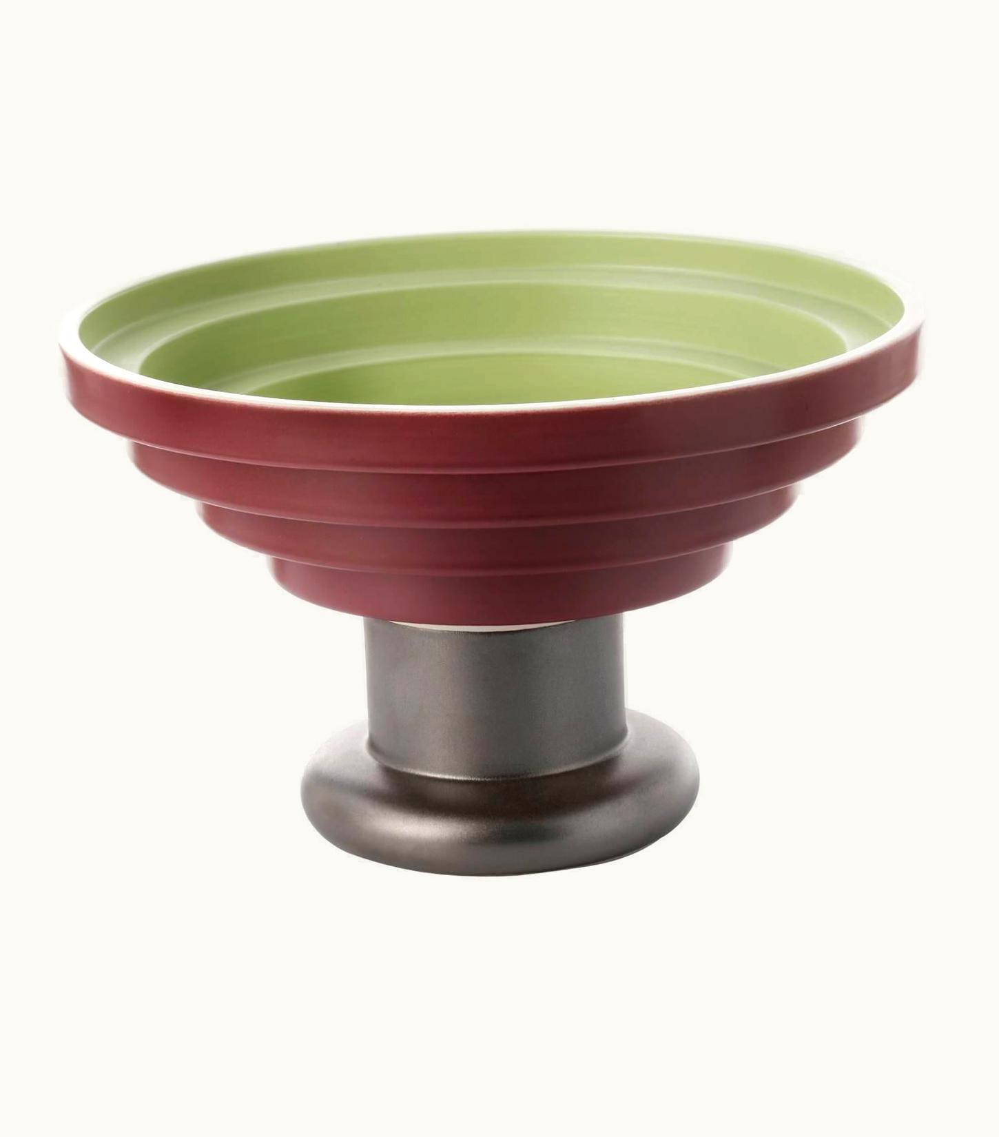 Ettore Sottsass Ettore Sottsass Large Green And Red Centrepiece By Ettore Sottsass