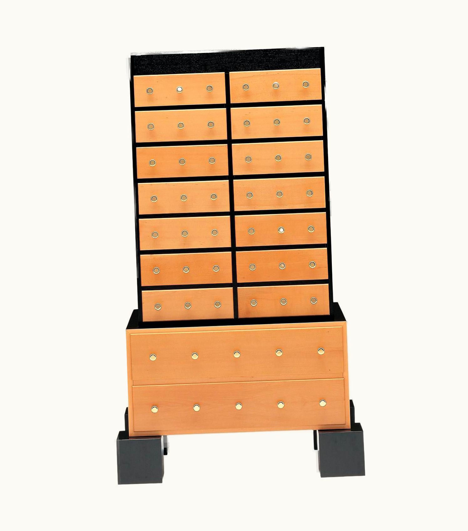 Ettore Sottsass Ettore Sottsass Zanotta Edizioni Mombasa Chest Of Drawers In Brown Painted By Ettore Sottsass