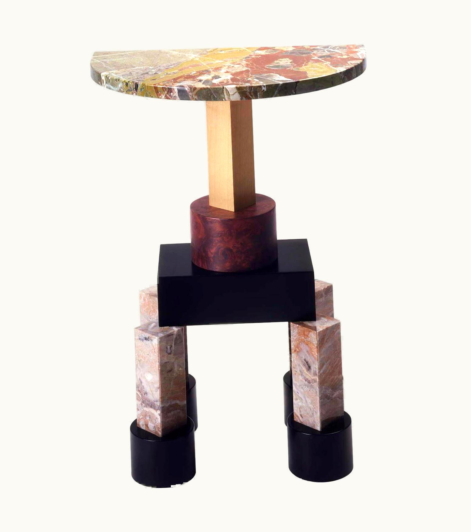 Ettore Sottsass Ettore Sottsass 21st Century Ettore Sottsas Demistella Console In Briar, Polichrome Marble, Wood