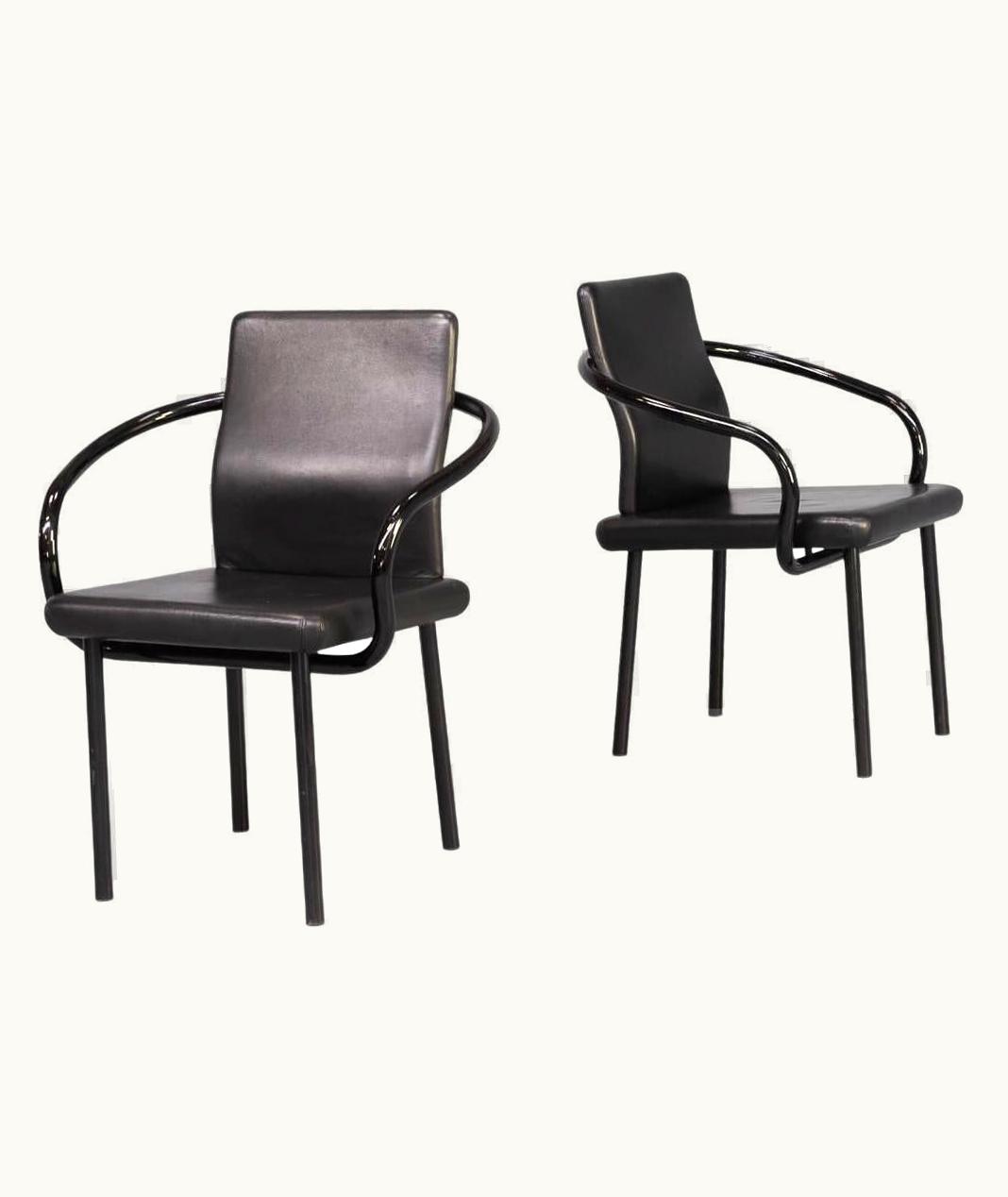 Ettore Sottsass Ettore Sottsass 'mandarin' Chairs For Knoll Set/2
