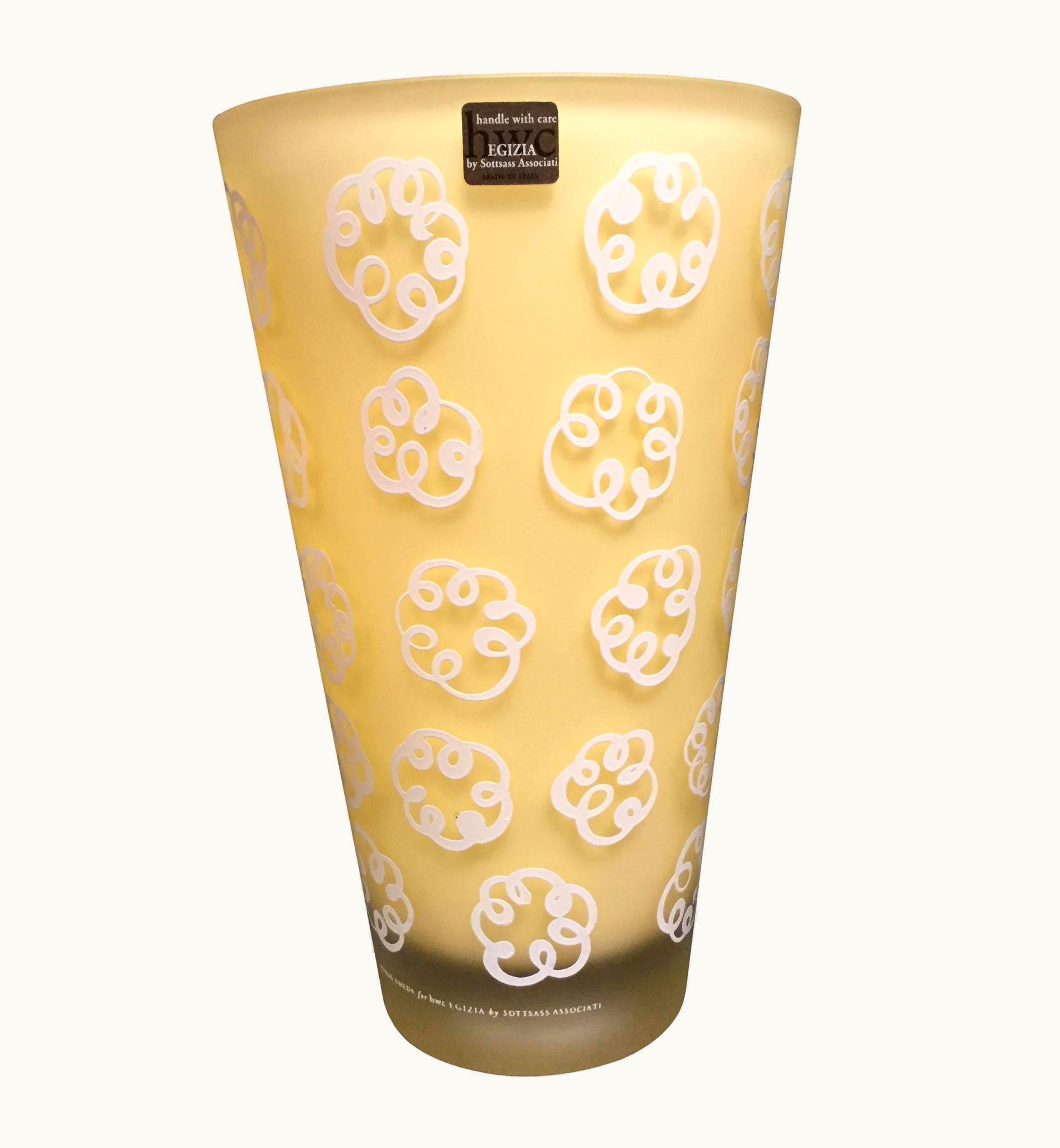 Ettore Sottsass Ettore Sottsass Italian Modern Glass Vase By Nanae Umeda For Egizia By Sottsass Associati