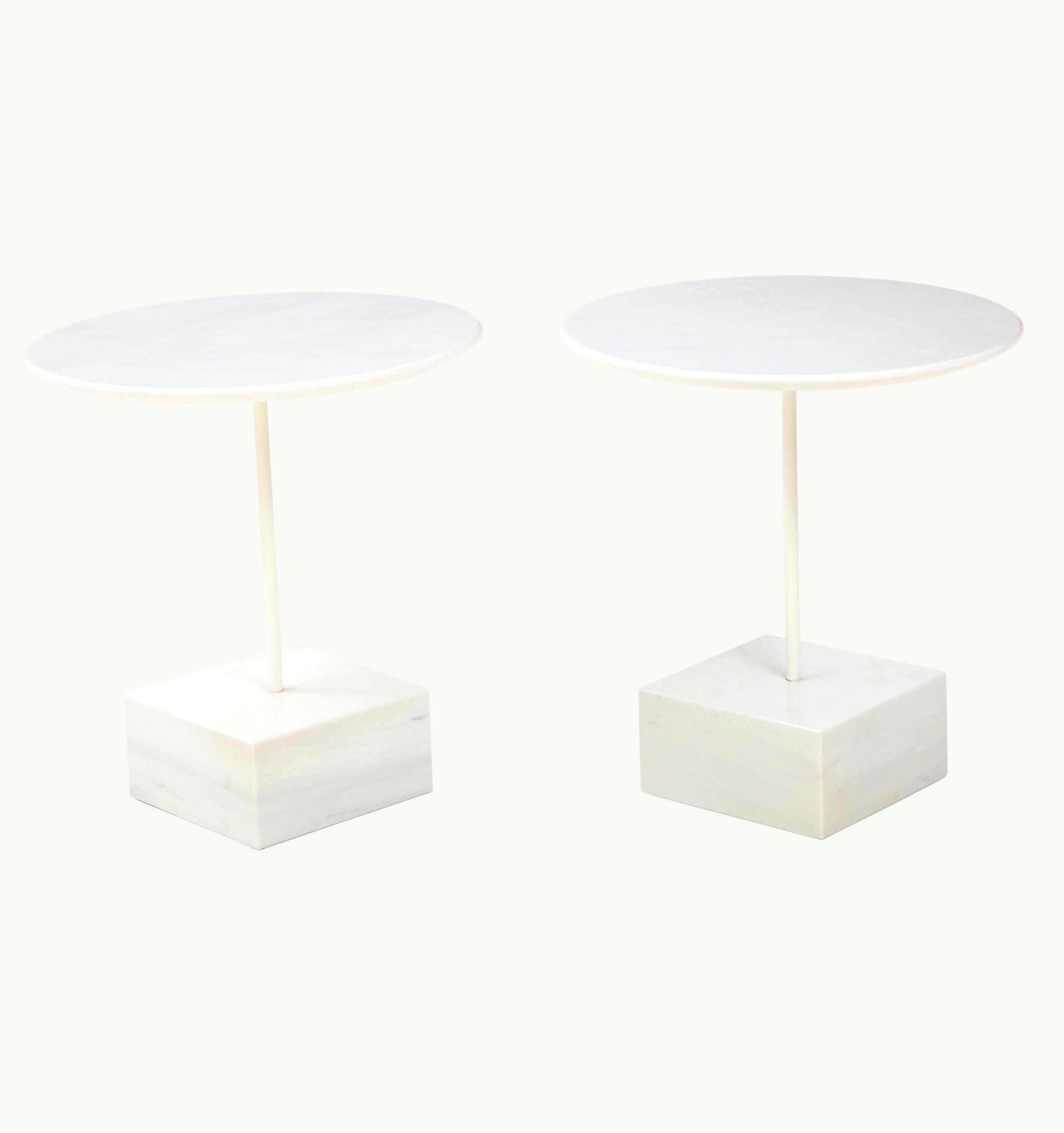 Ettore Sottsass Ettore Sottsass Ettore Sottass Primavera Carrrara Marble Side Tables