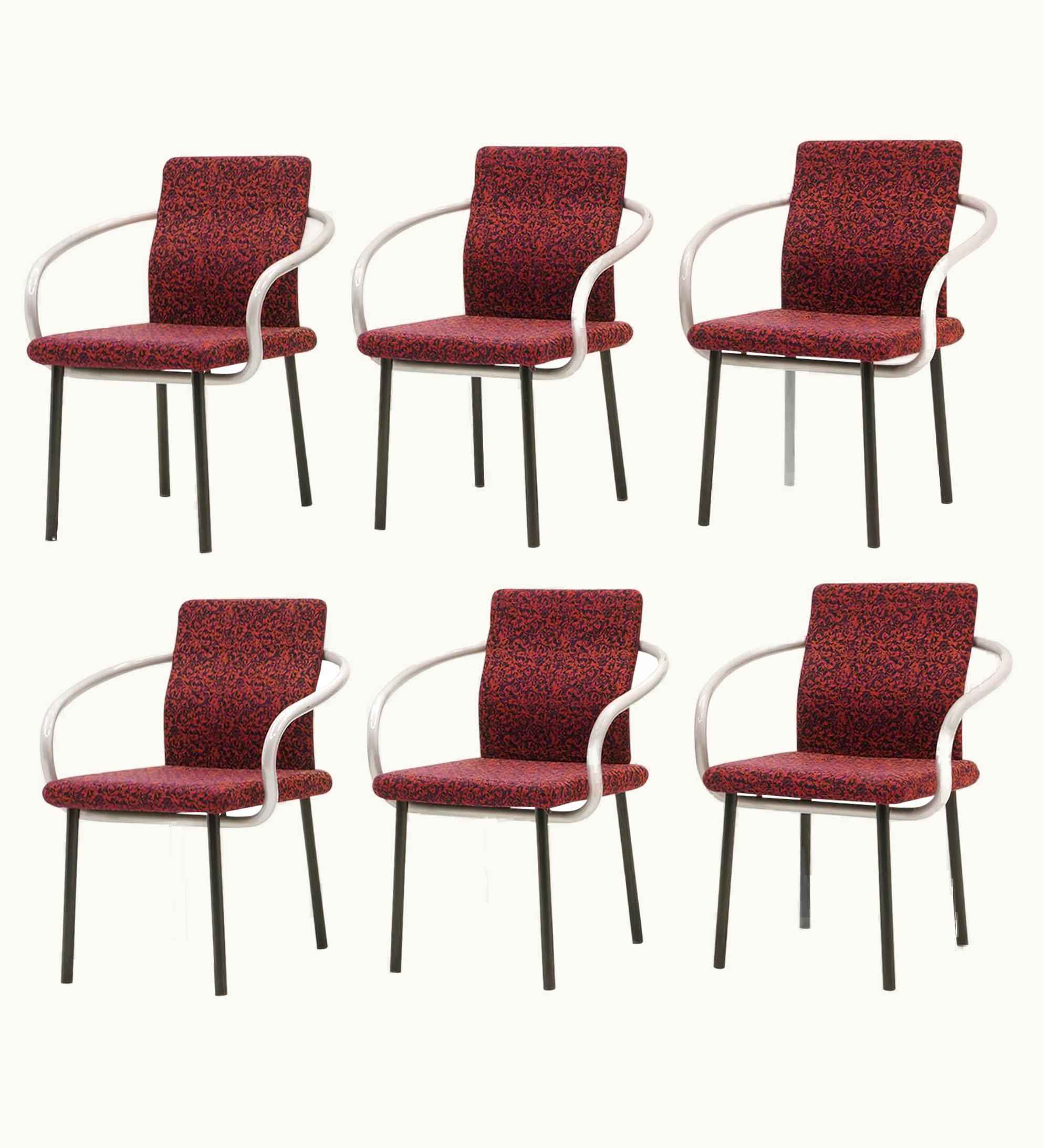 Ettore Sottsass Ettore Sottsass Set Of Six Mandarin Dining Chairs By Ettore Sottsass For Knoll