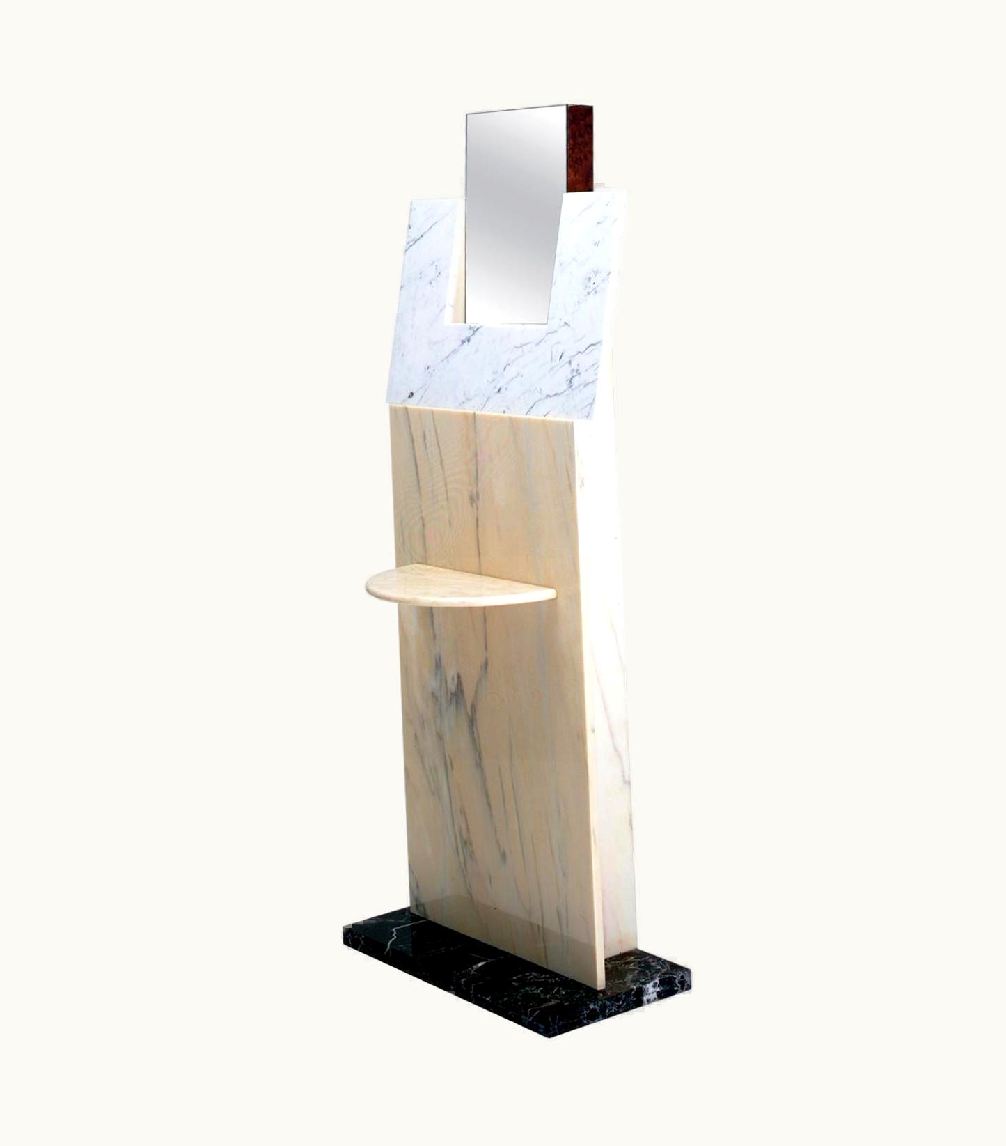 Ettore Sottsass 21st Century By Ettore Sottsas Damecuta Mirror Consolle In Marble Pink Portugal