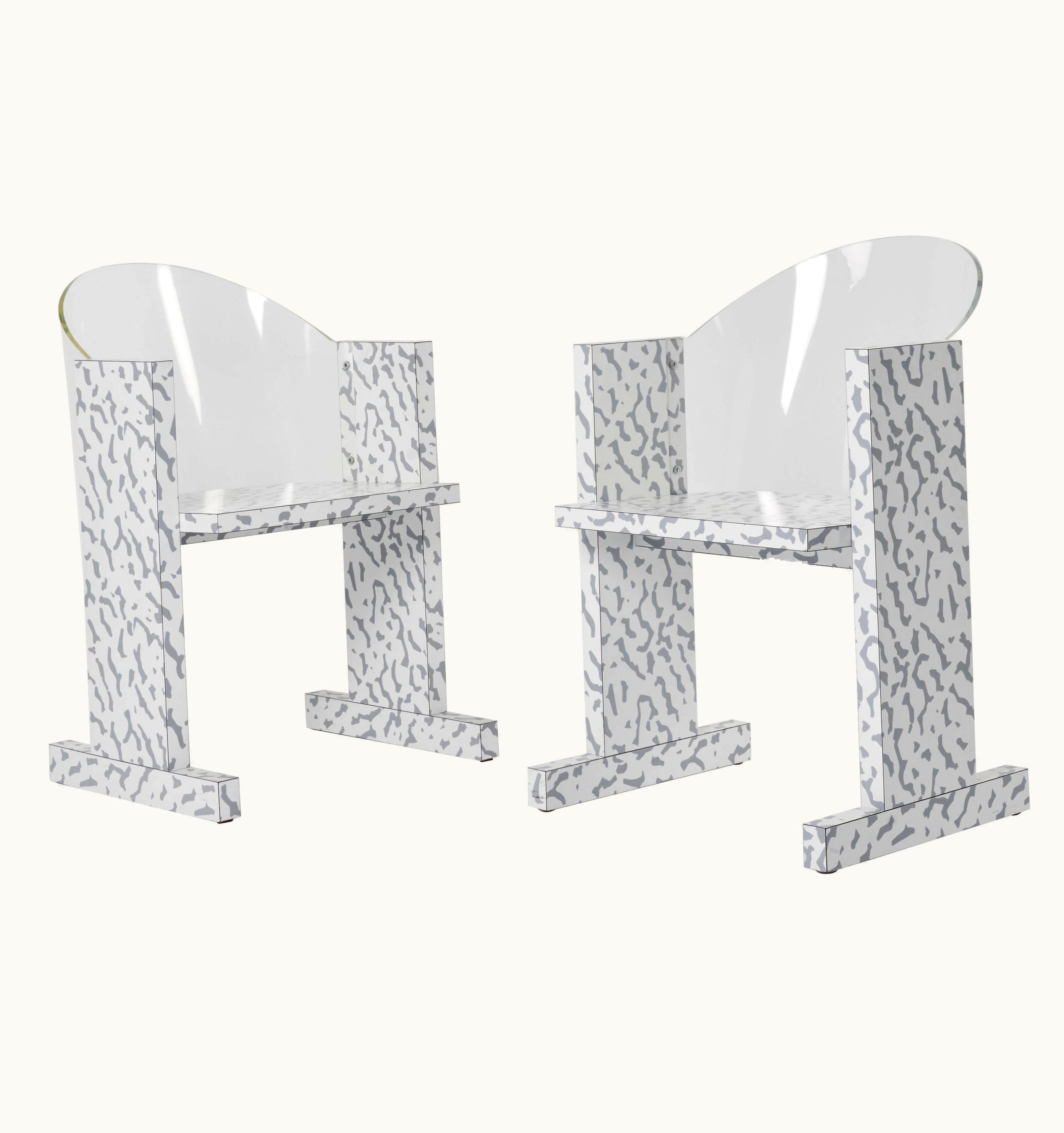 Ettore Sottsass 1980s Pair Of Teodora Armchairs '4 Available' By Ettore Sottsass