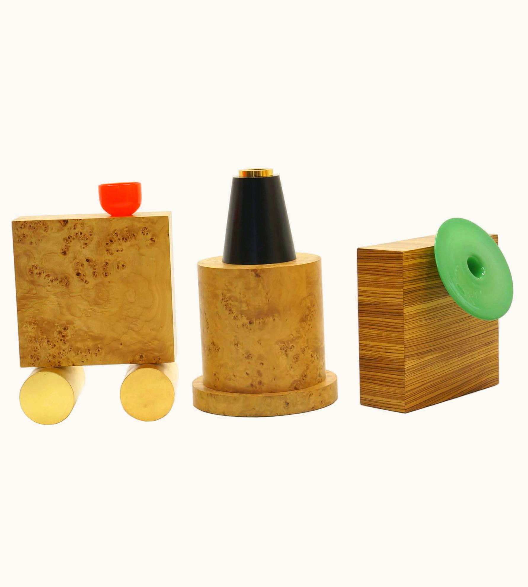 Ettore Sottsass Vases From 27 Woods For A Chinese Artificial Flower