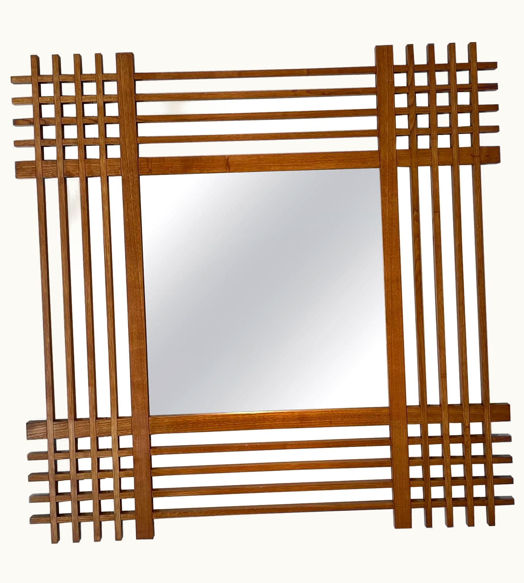 Ettore Sottsass Ettore Sottsass Santambrogio E De Berti Oak Wood Mirror, Italy, 1959
