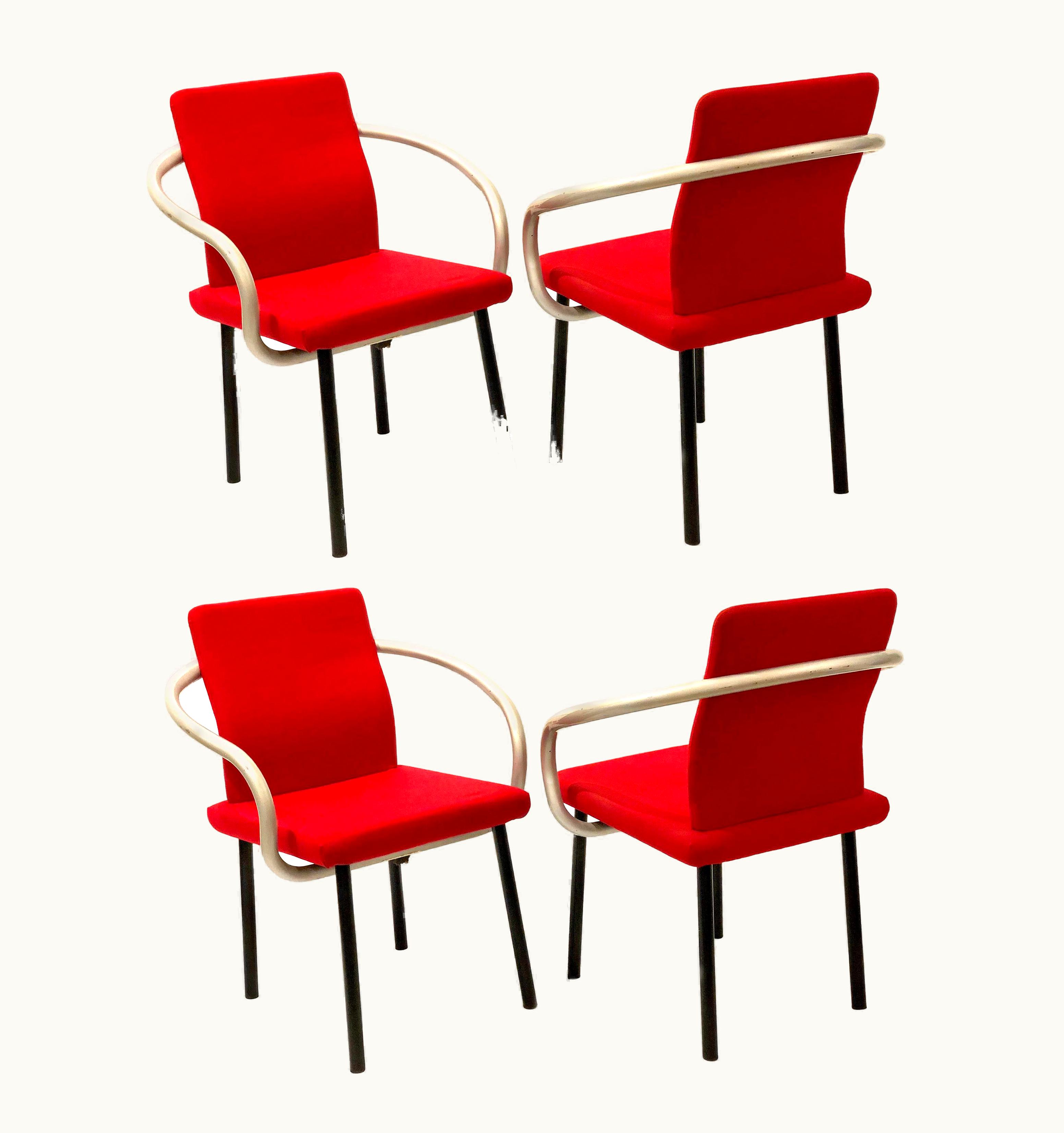 Ettore Sottsass Set Of Four Armchairs By Ettore Sottsass For Knoll Memphis Era