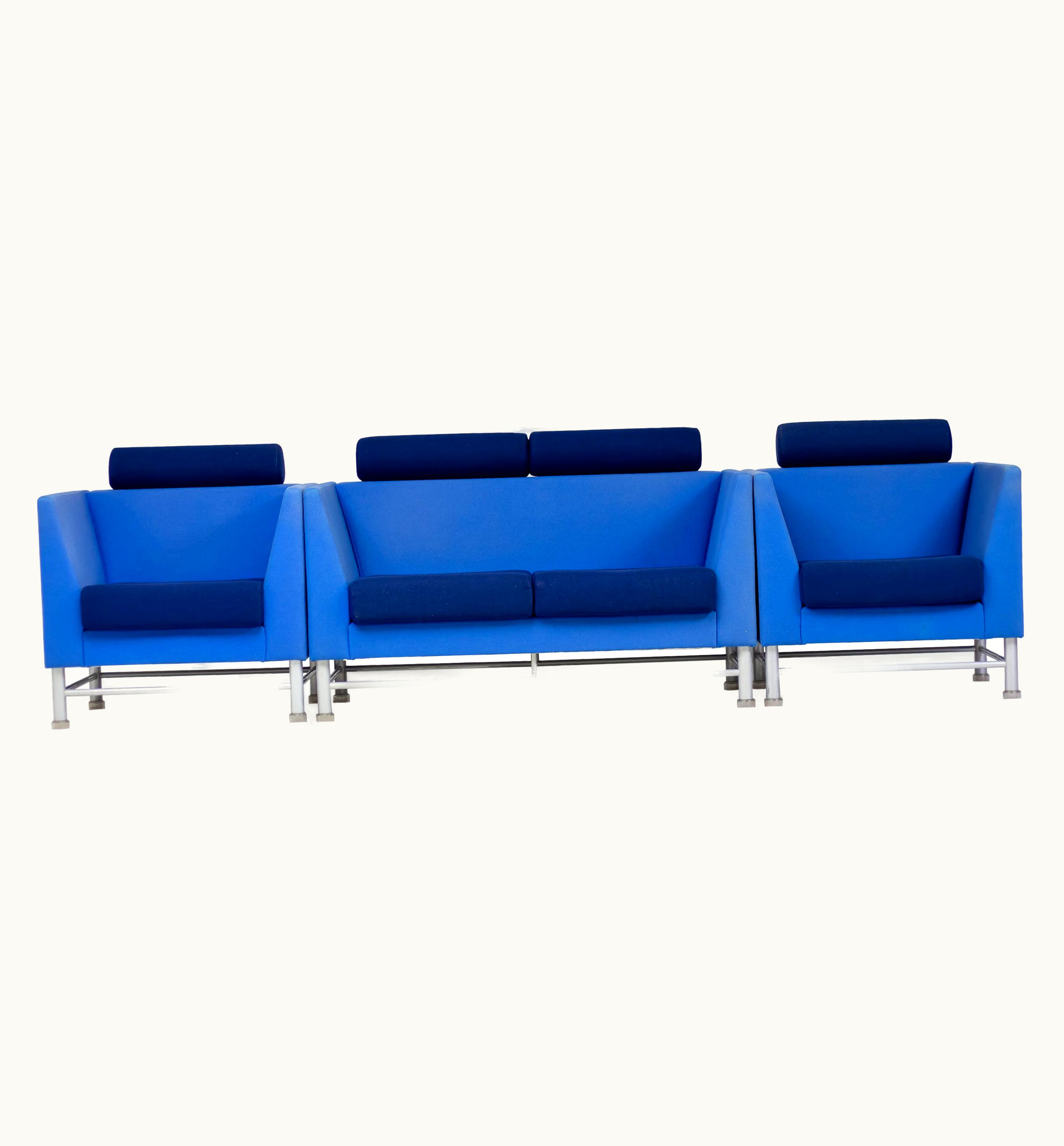 Ettore Sottsass Ettore Sottsass Blue Ettore Sottsass East Side Sofa And Two Lounge Chairs