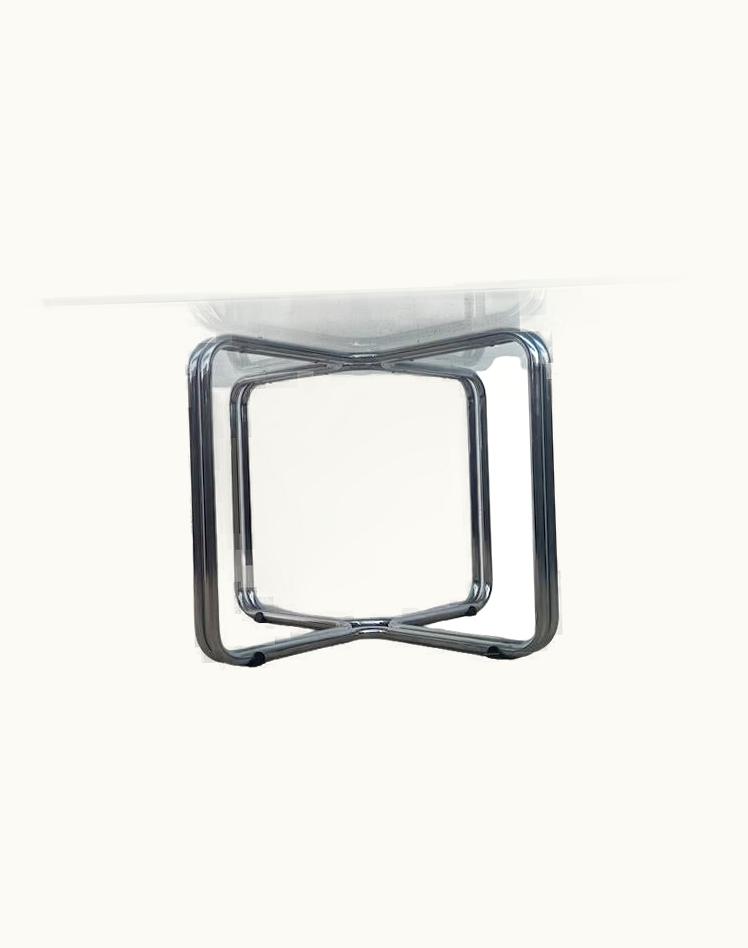 Gastone Rinaldi Gastone Rinaldi Steel Chromed And Glass Squared Table By Gastone Rinaldi For RIMA 60s